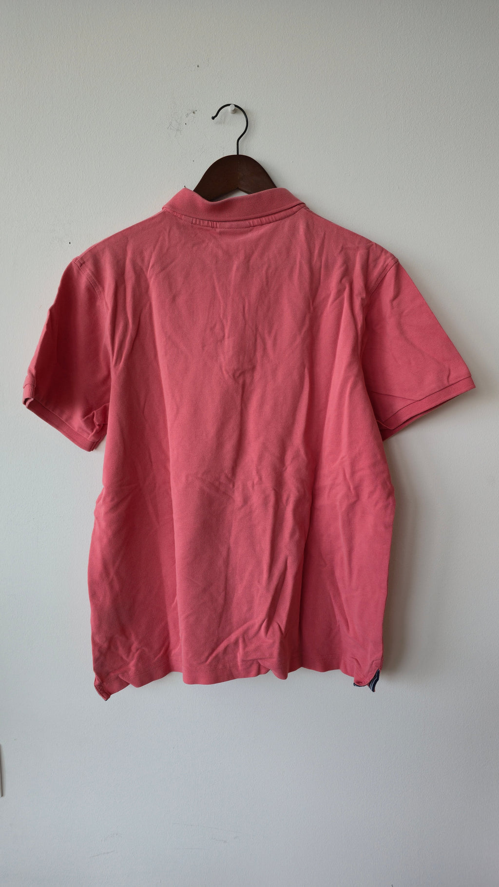 Napapijri Pink Polo Shirt (M) – Flag Print, Good Condition