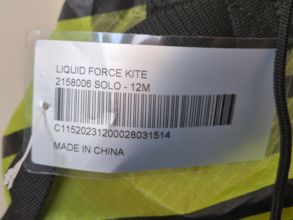 Liquid Force Solo Kite 12m Gelb/Orange/Schwarz Sehr Gut
