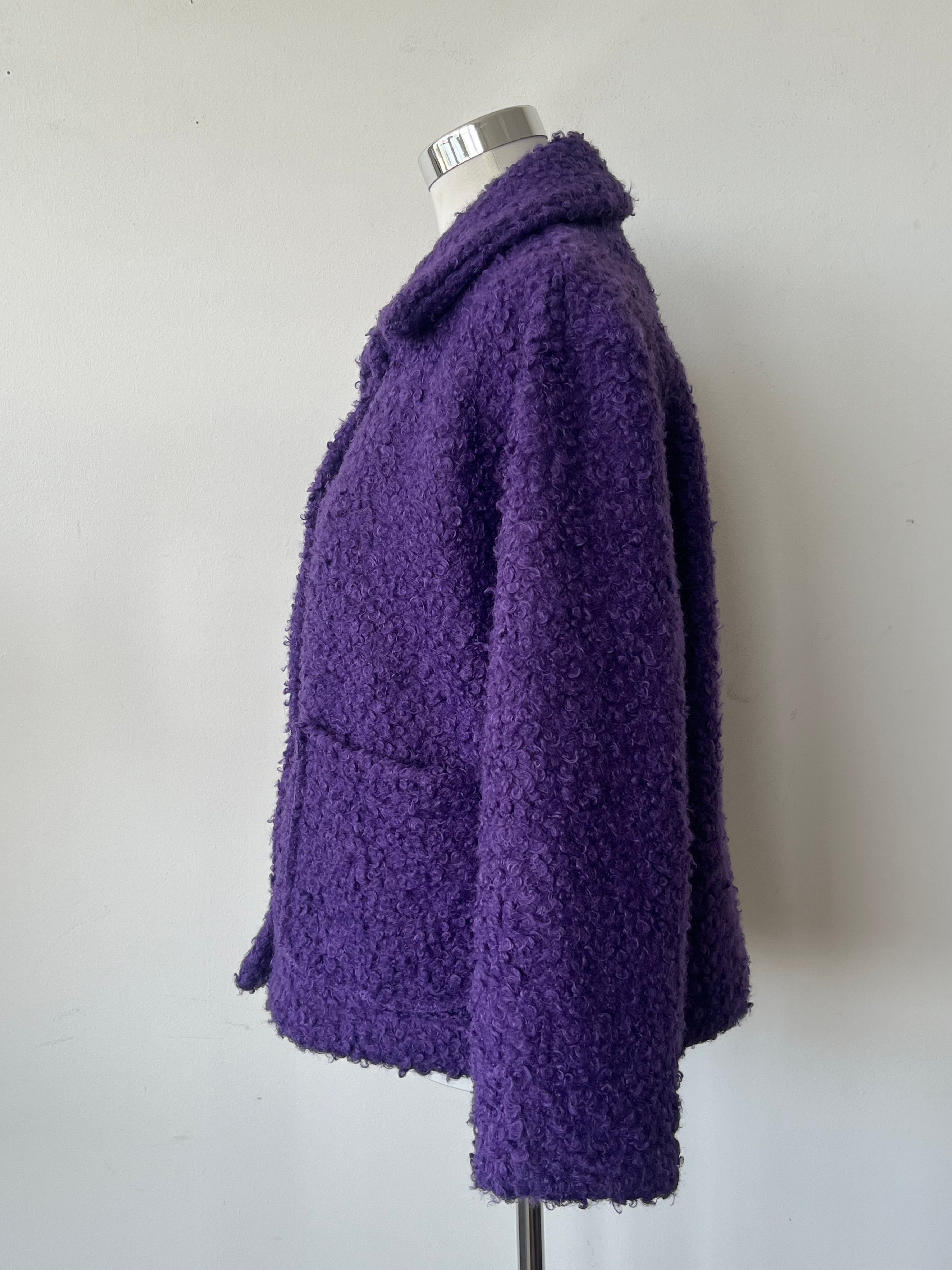 Zeta Otto Studio Bouclé Wolljacke Lila Gr. M Sehr Gut