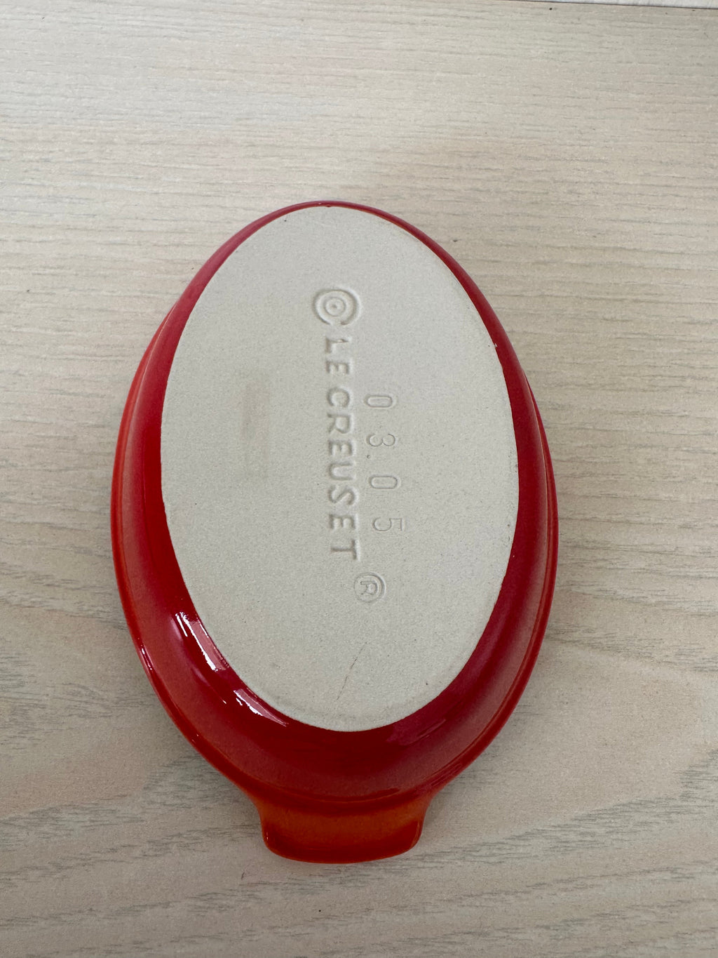 Le Creuset Stoneware Petite Oval Dish 200ml Cherry Red Like New