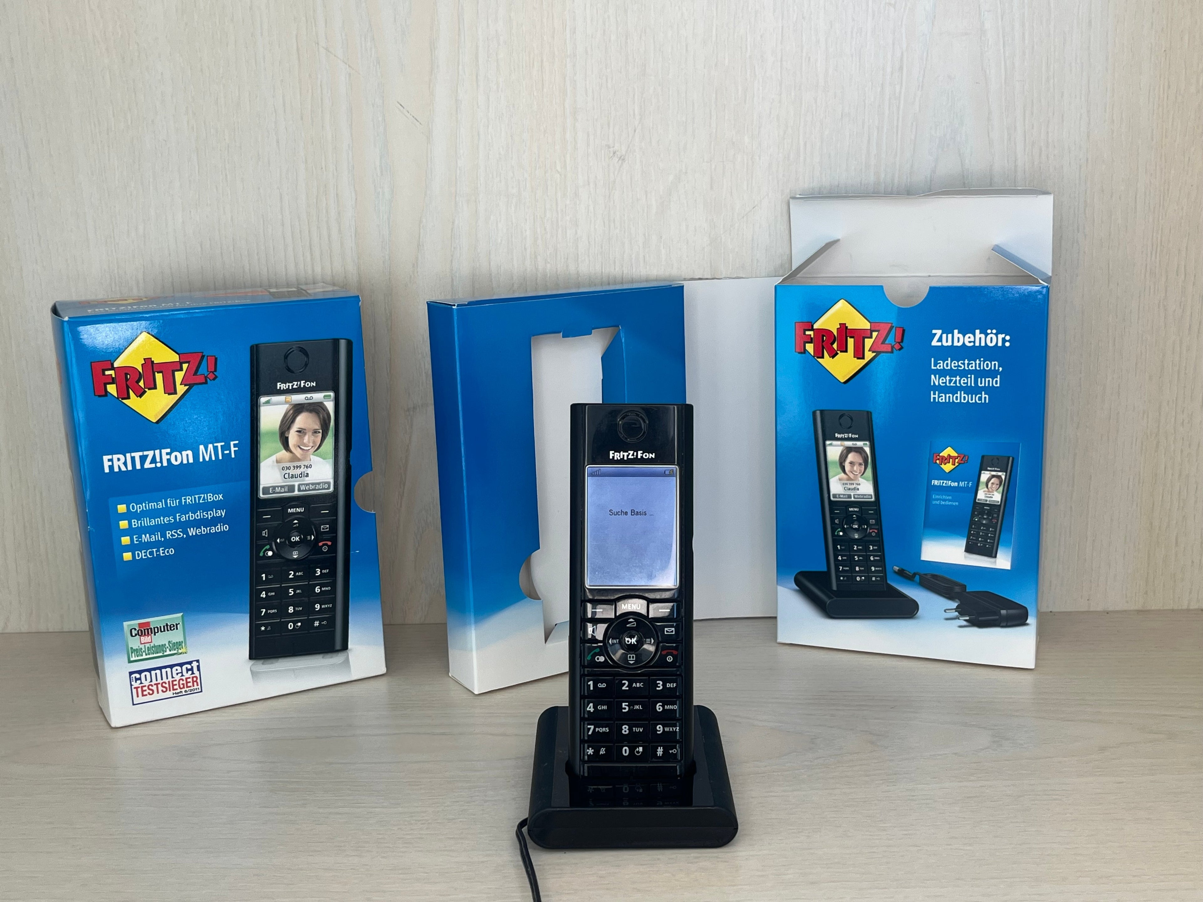 AVM Schnurlostelefon FRITZ!Fon MT-F, Schwarz, Kompakt, Gebraucht