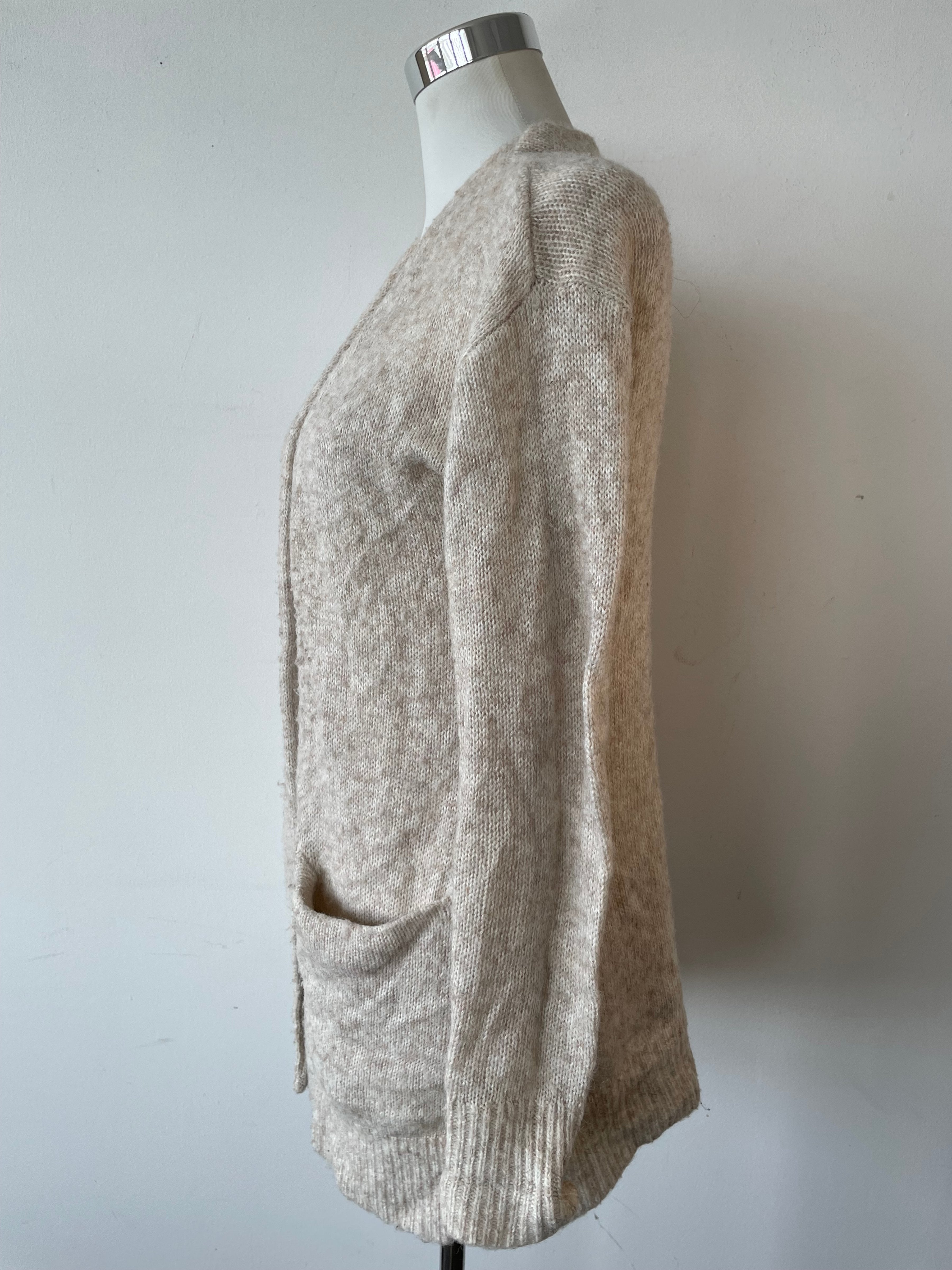 Fat Face Cosy Mohair-Blend Cardigan | UK 6 / EU 34 | Beige Meliert | Sehr Gut