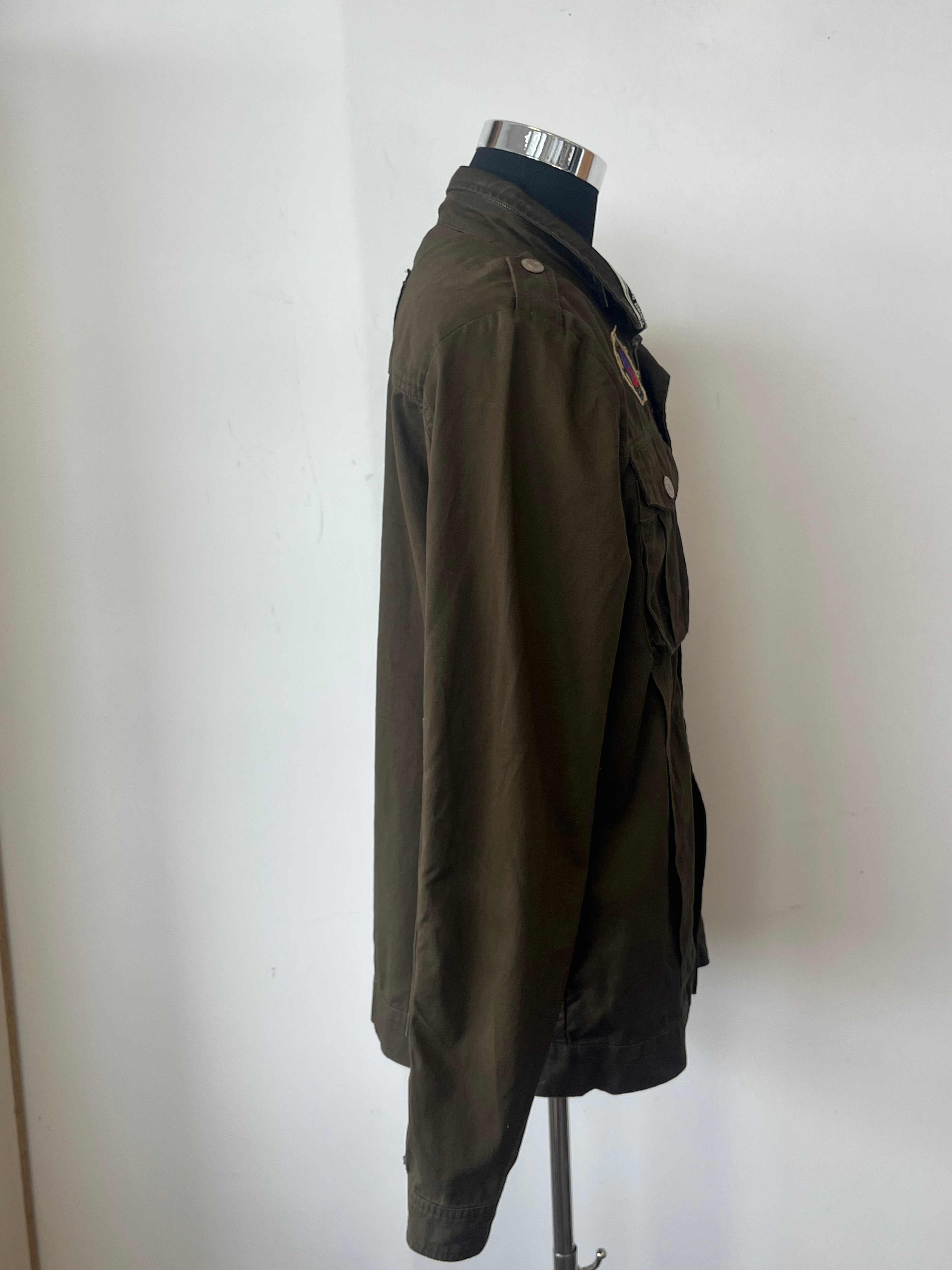 Hard Rock Military Field Jacket – Baumwolle, Militärgrün, Größe L, Sehr Gut