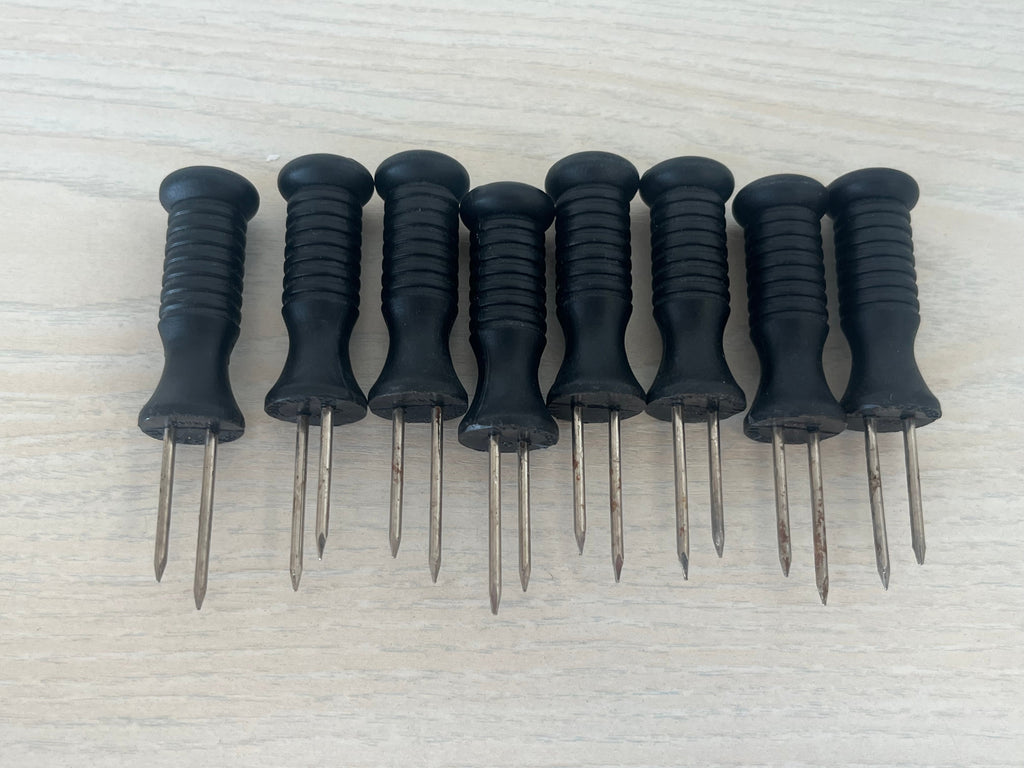 Farberware 8-tlg. Maiskolbenhalter Set – Kunststoff/Edelstahl, Schwarz, Gut