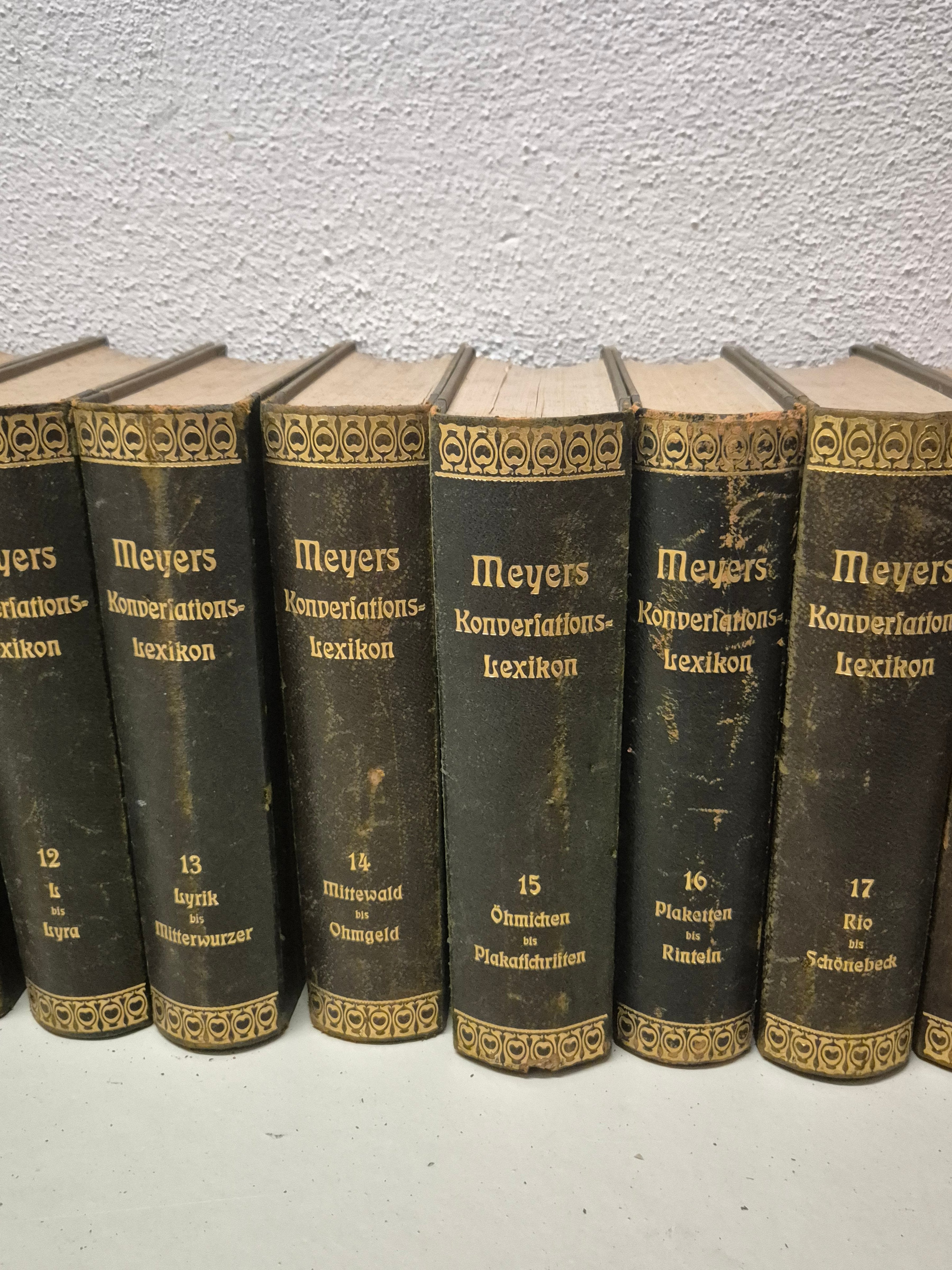 Meyers Großes Konversations-Lexikon, 23 Vols, Hardcover, Satisfactory Condition