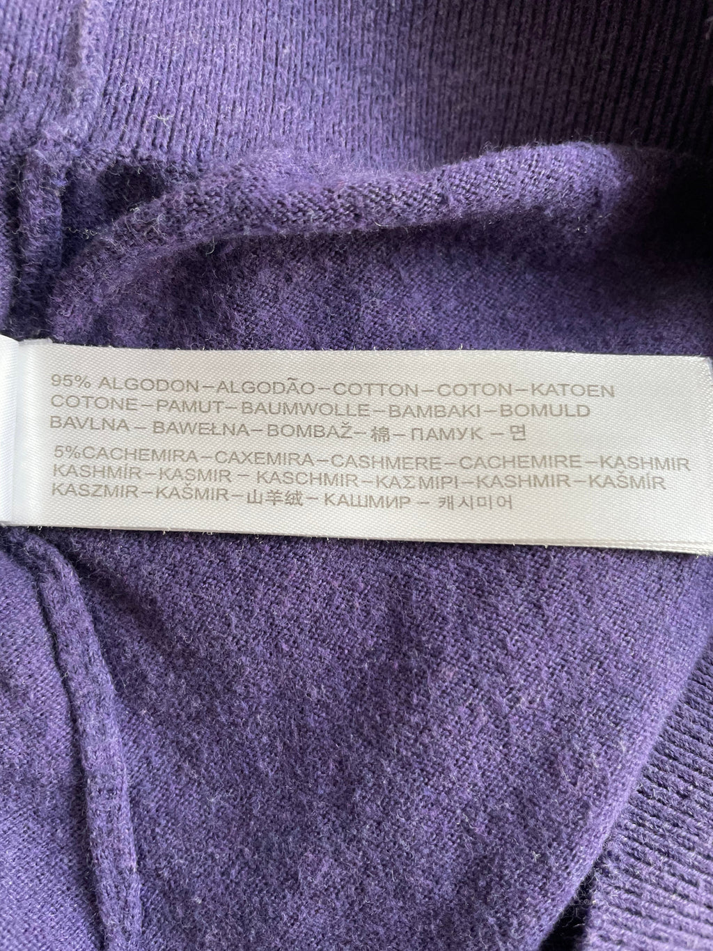 Massimo Dutti Pullover – Baumwolle-Kaschmir, Lila, Größe M, Gebraucht