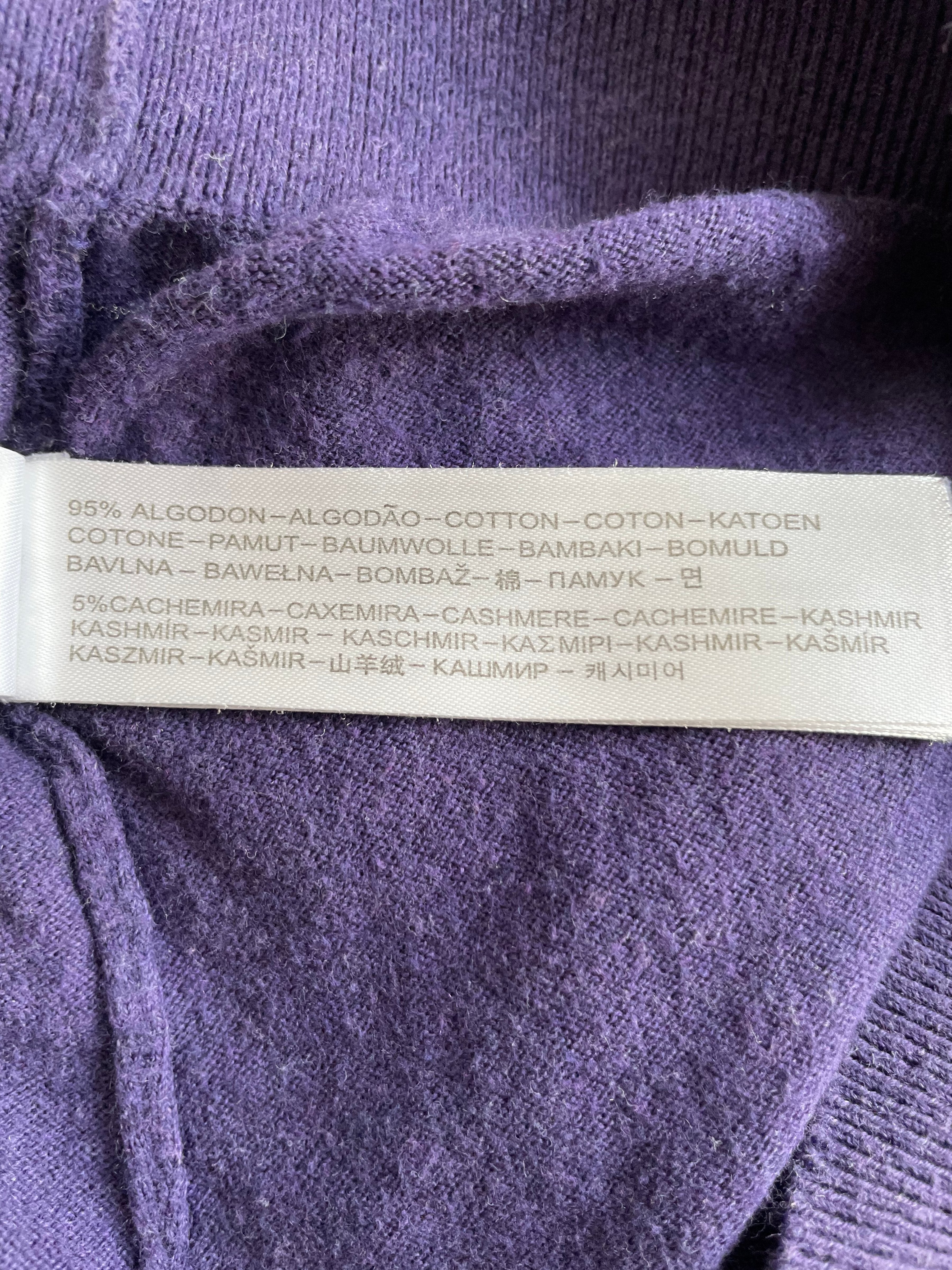 Massimo Dutti Pullover – Baumwolle-Kaschmir, Lila, Größe M, Gebraucht