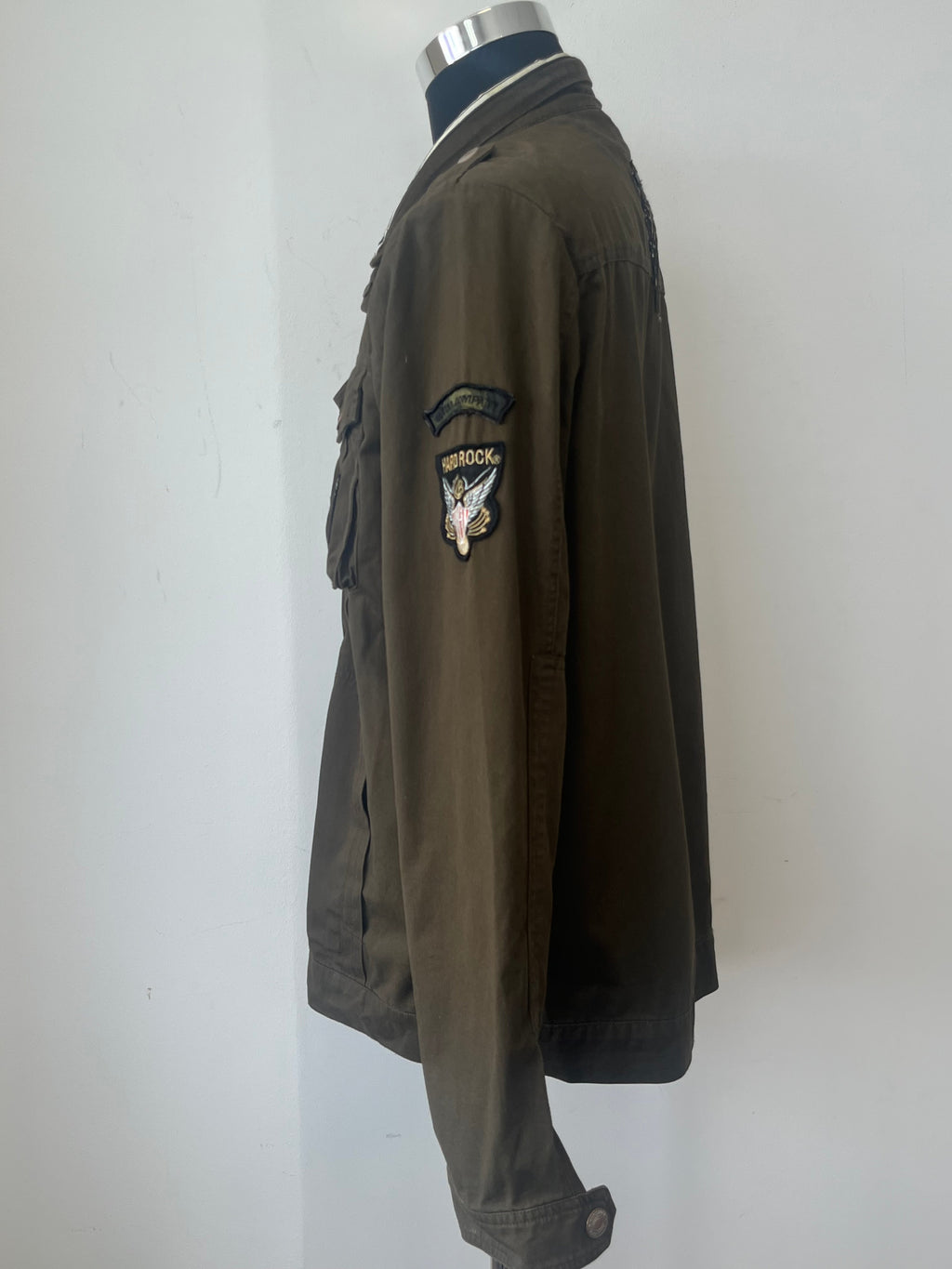 Hard Rock Military Field Jacket – Baumwolle, Militärgrün, Größe L, Sehr Gut