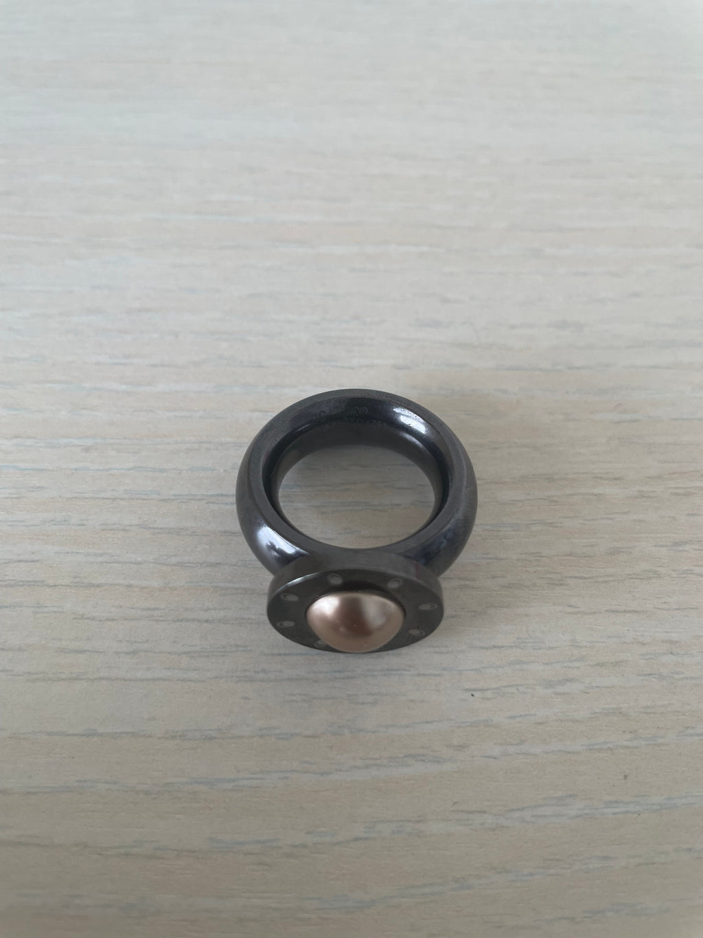 Pavo Real Wechselring, Schwarzstahl, 6 Tops, Gr. 65–66, sehr guter Zustand