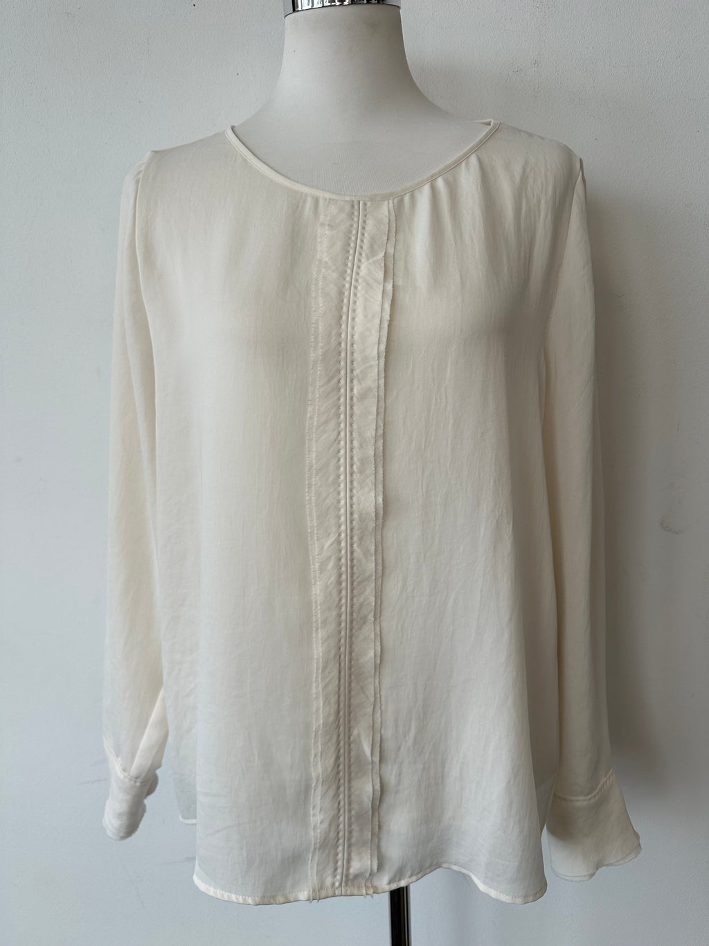 Marc Cain Sheer Long Sleeve Blouse, Ivory, Size M, Very Good Condition