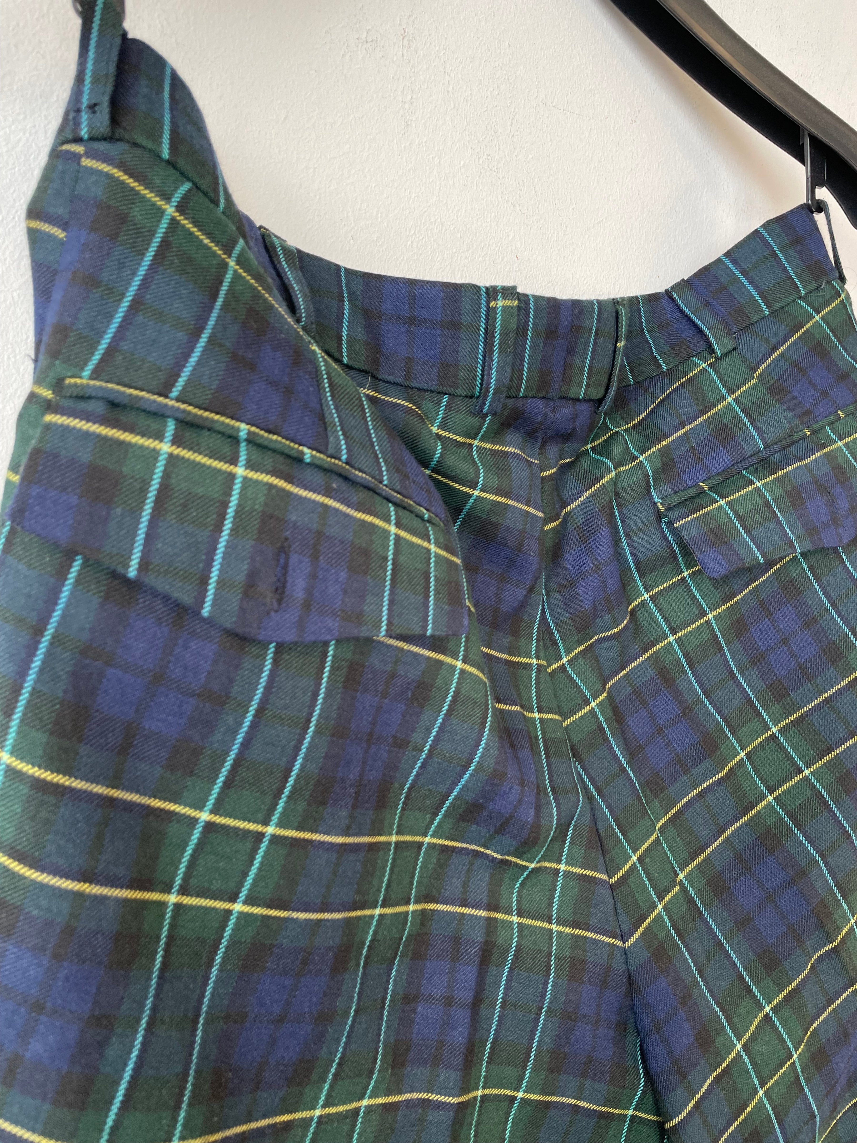 Rowing Blazers Herren Wollhose Tartan Gordon Modern M Grün-Blau Sehr Gut