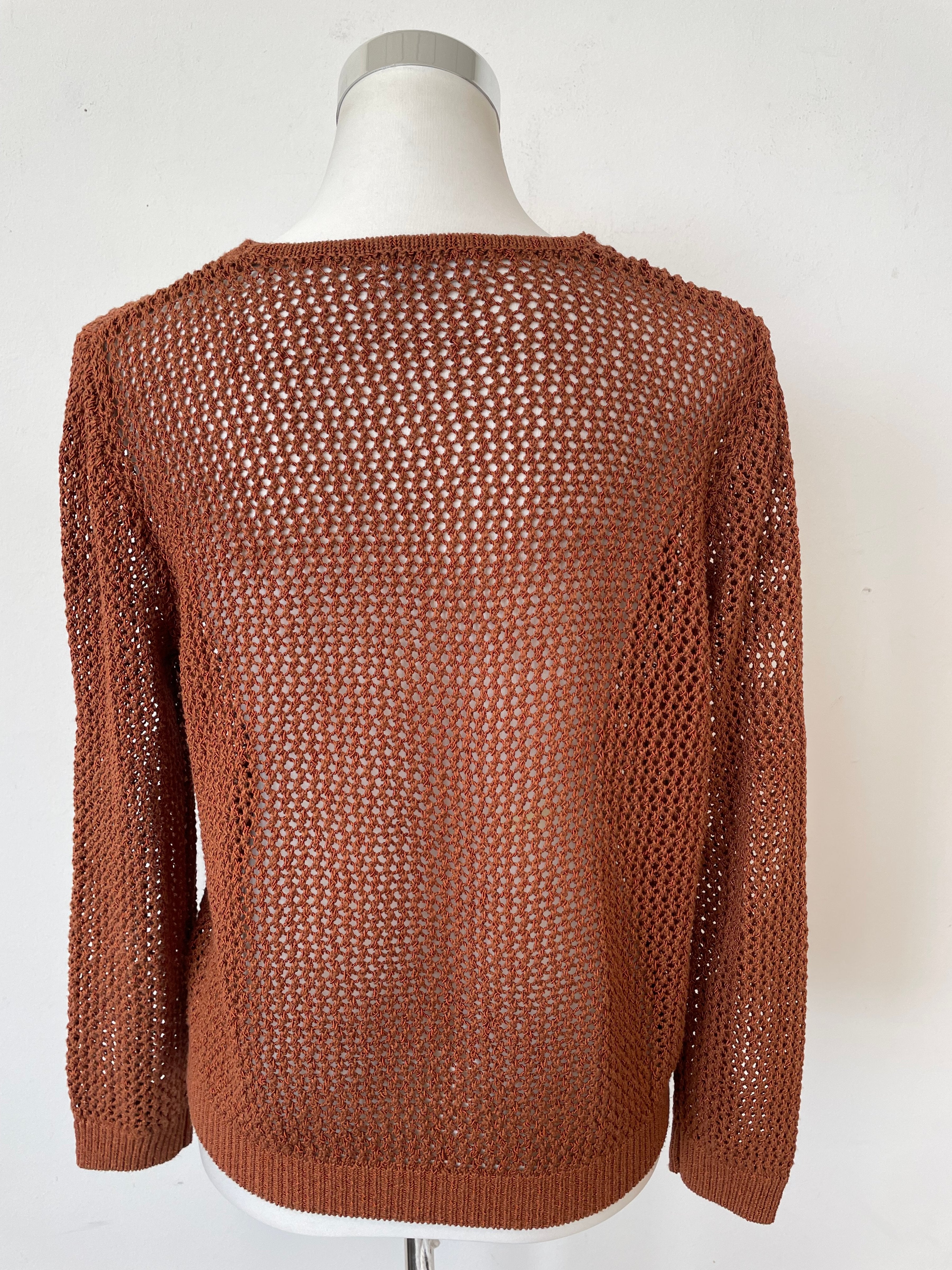 MNG Casual Häkelpullover Braun Gr. M Sehr Gut