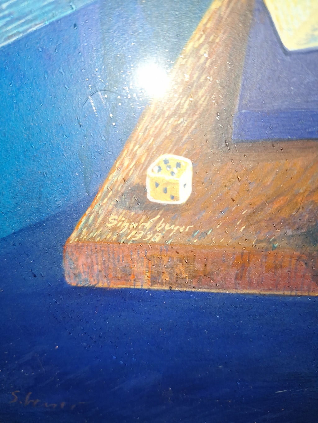 Sigurd Beyer Original Surrealistisches Gemälde Blau Groß Sehr Gut 1998