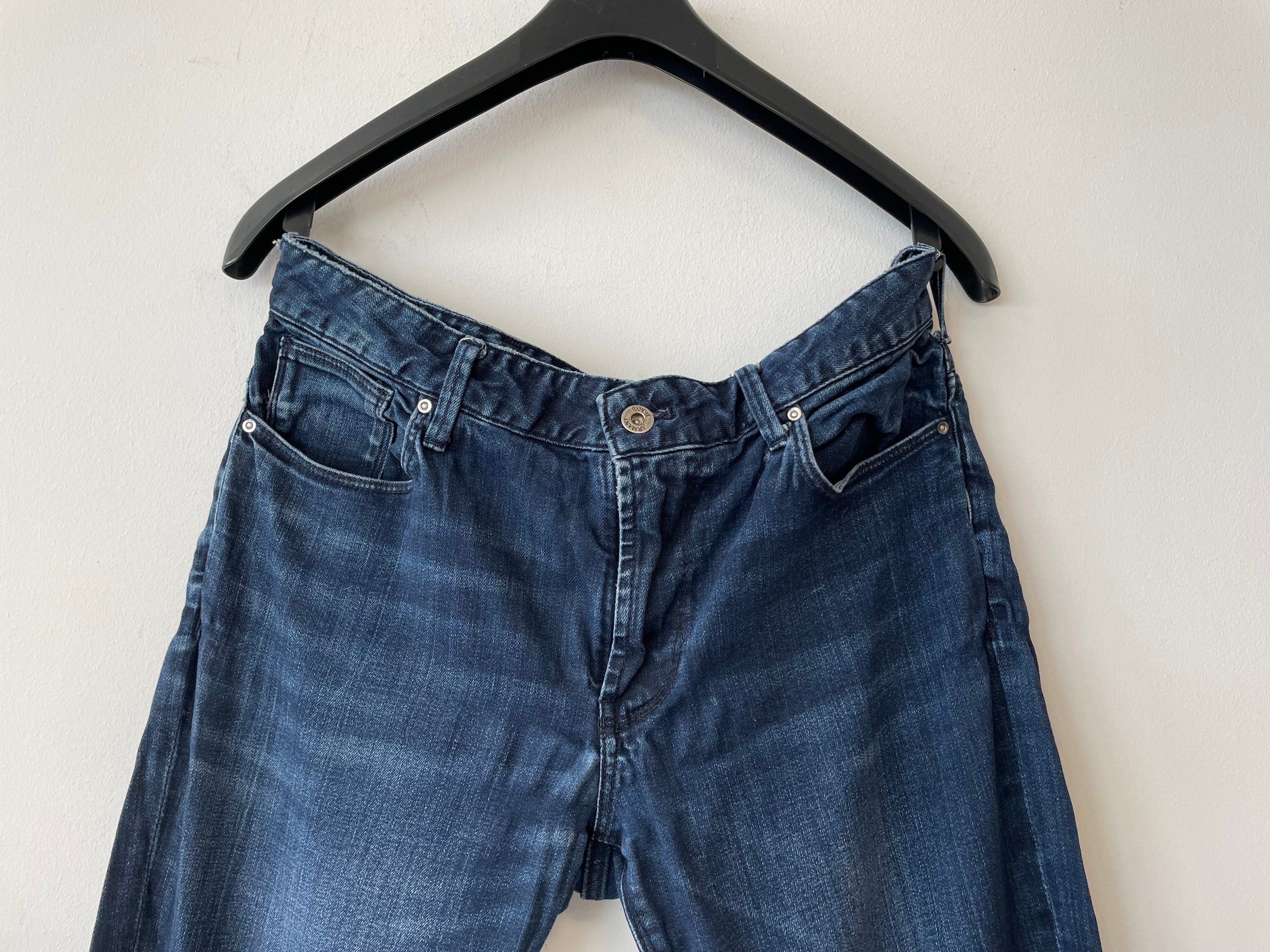 Giorgio Armani Herren Jeans – Classic Straight, Baumwollmix, W33, Defekt