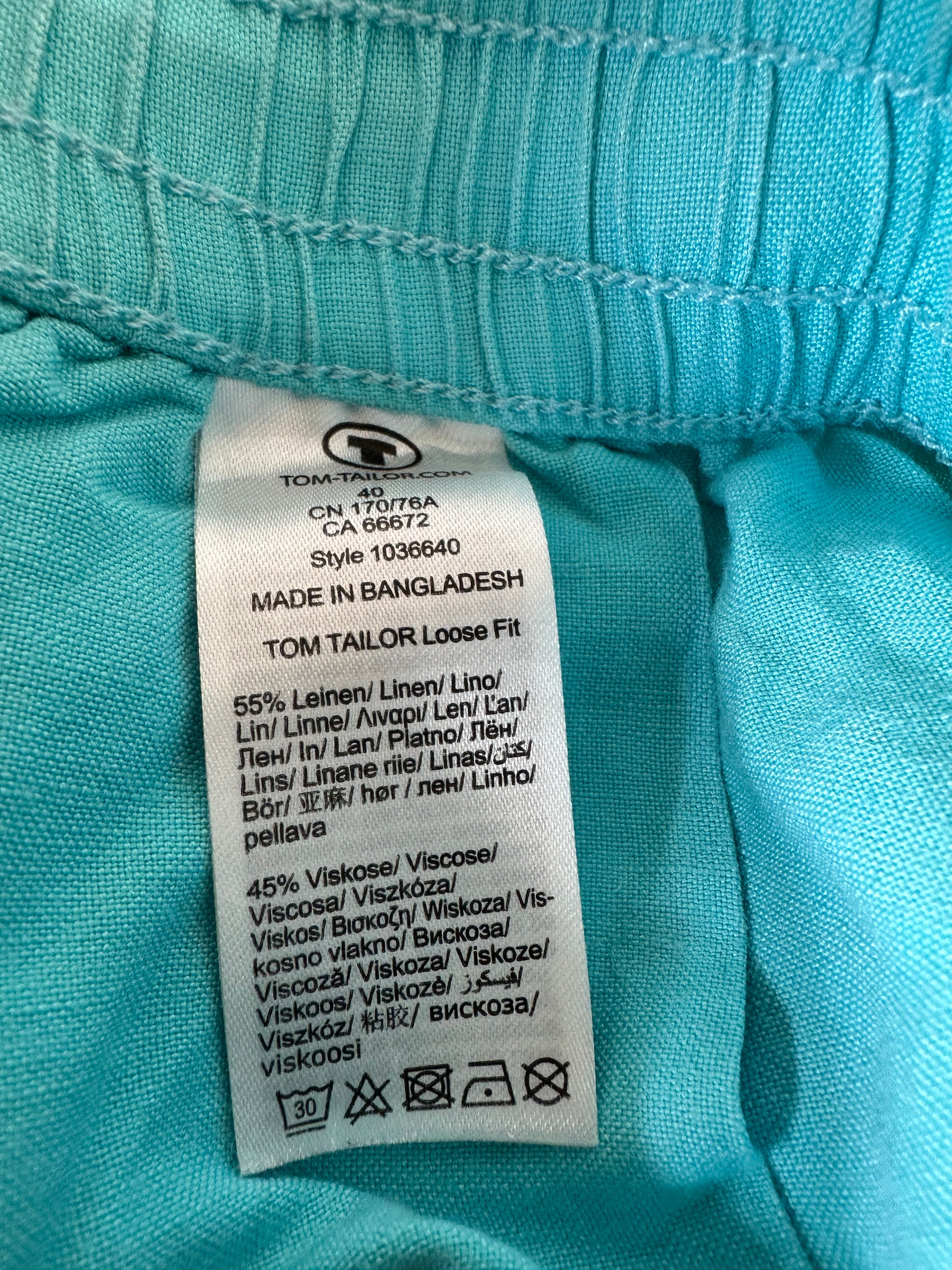 Tom Tailor Blue Linen Blend Shorts, Size 40, Good Condition