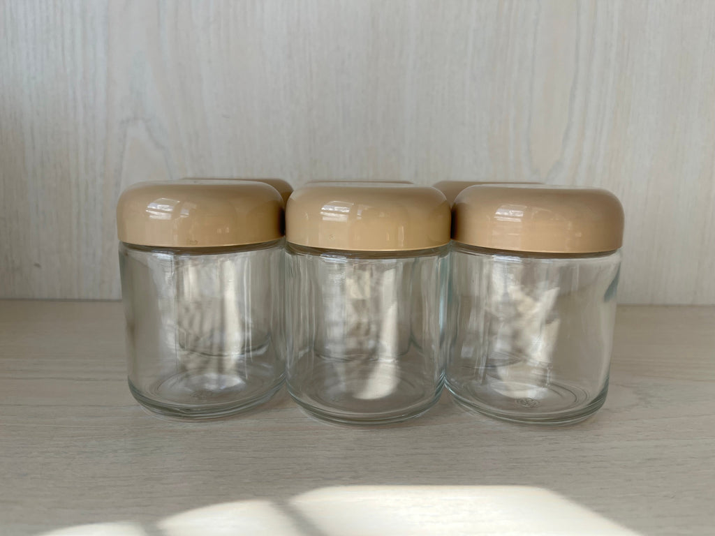 AEG Yogurt Glass Set JGS, Clear/Beige, Small, Very Good Condition