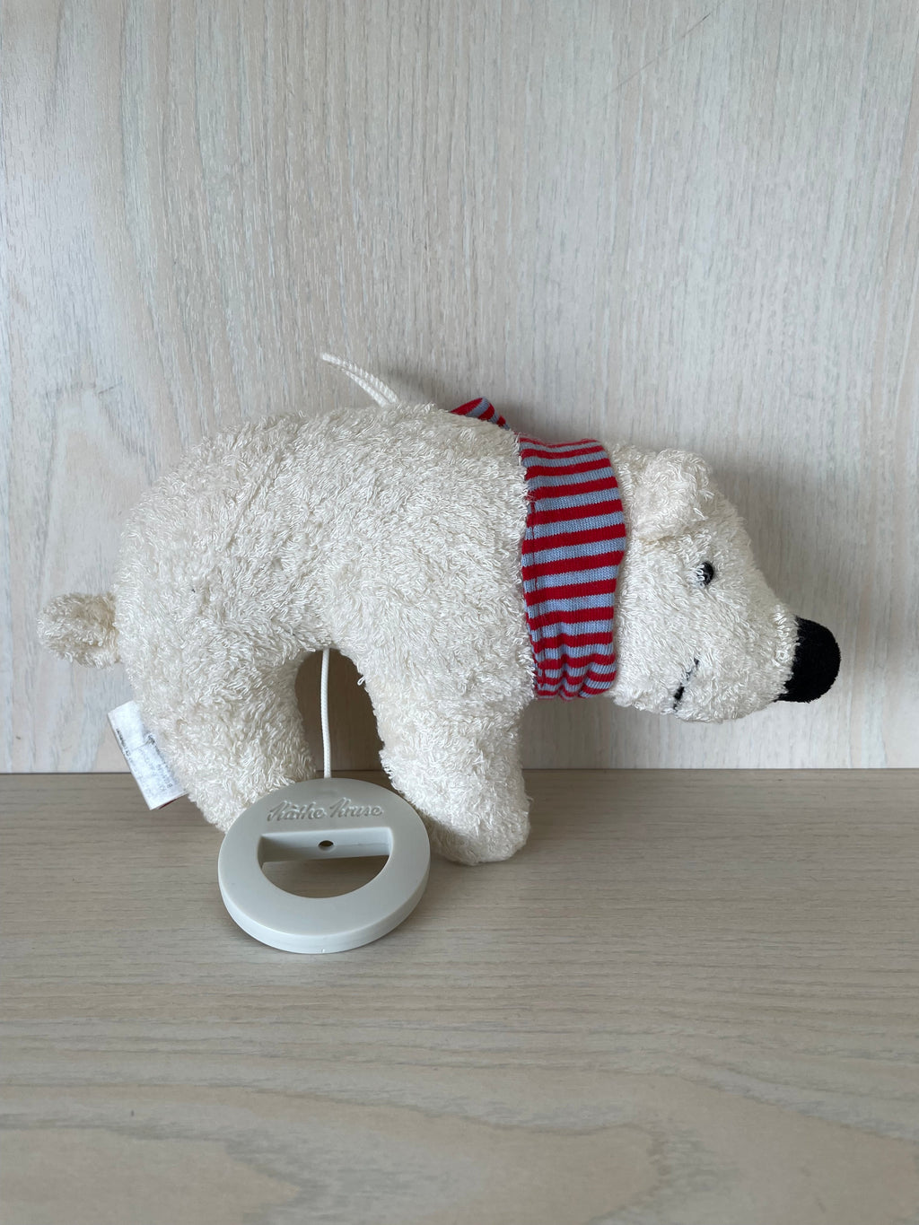 Käthe Kruse Musical Pull Toy ‘Sam’ – White Polar Bear with Scarf, Very Good