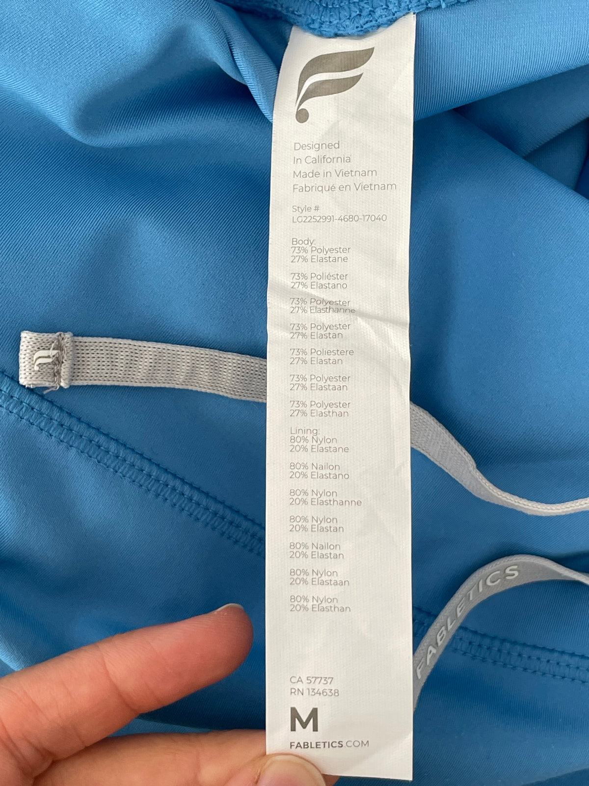 Fabletics Leggings Motion365 HW 7/8, M, Lakeside Blau, Gebraucht mit Fleck