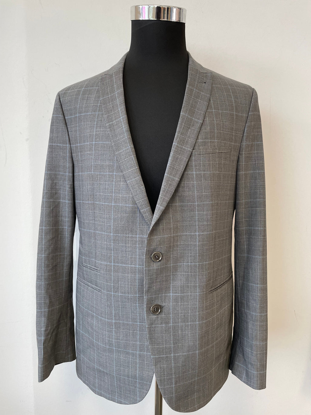 DRYKORN Dynamic Tailoring Anzug Grau Kariert 40L/33 Sehr Gut