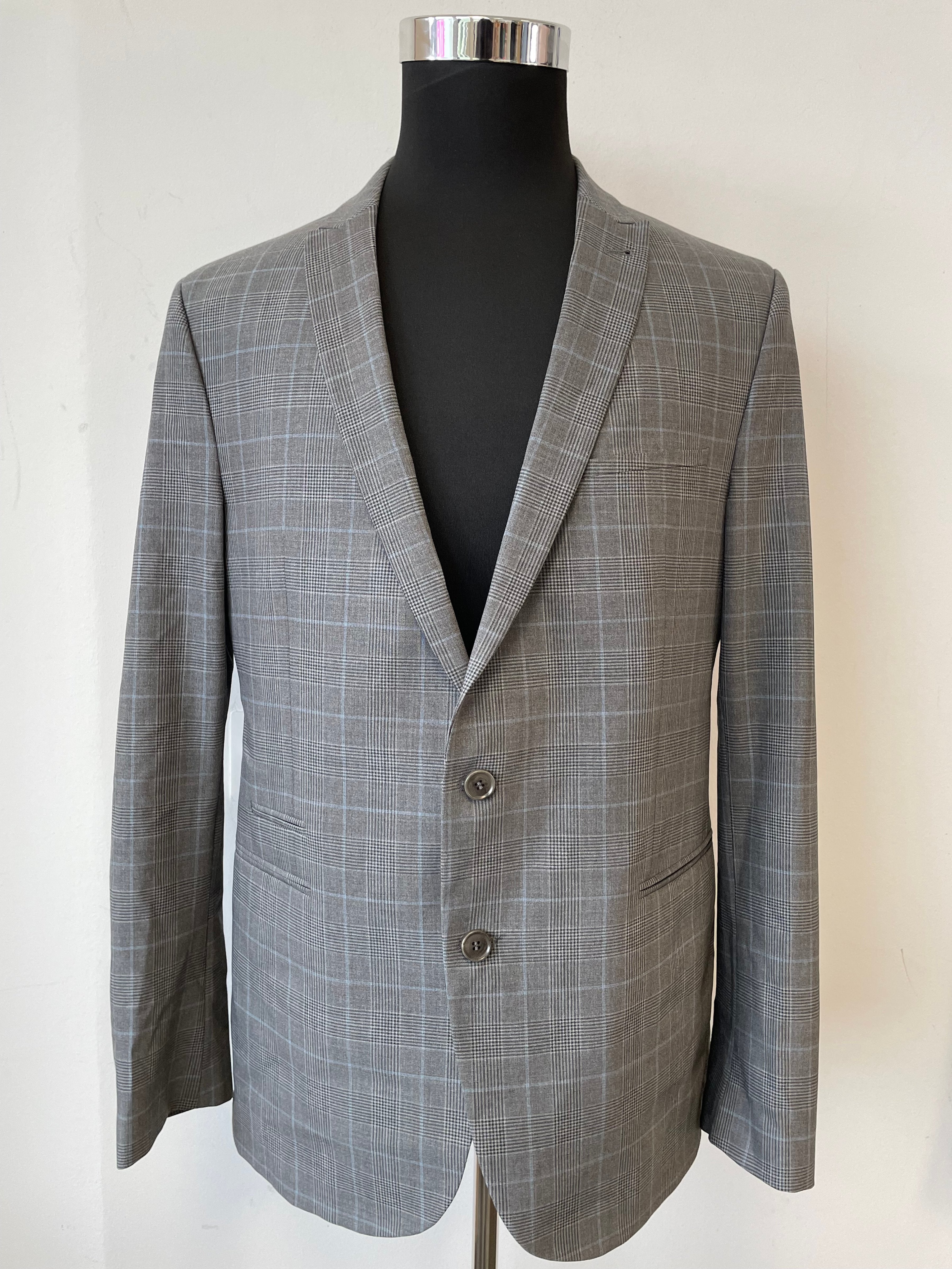 DRYKORN Dynamic Tailoring Anzug Grau Kariert 40L/33 Sehr Gut