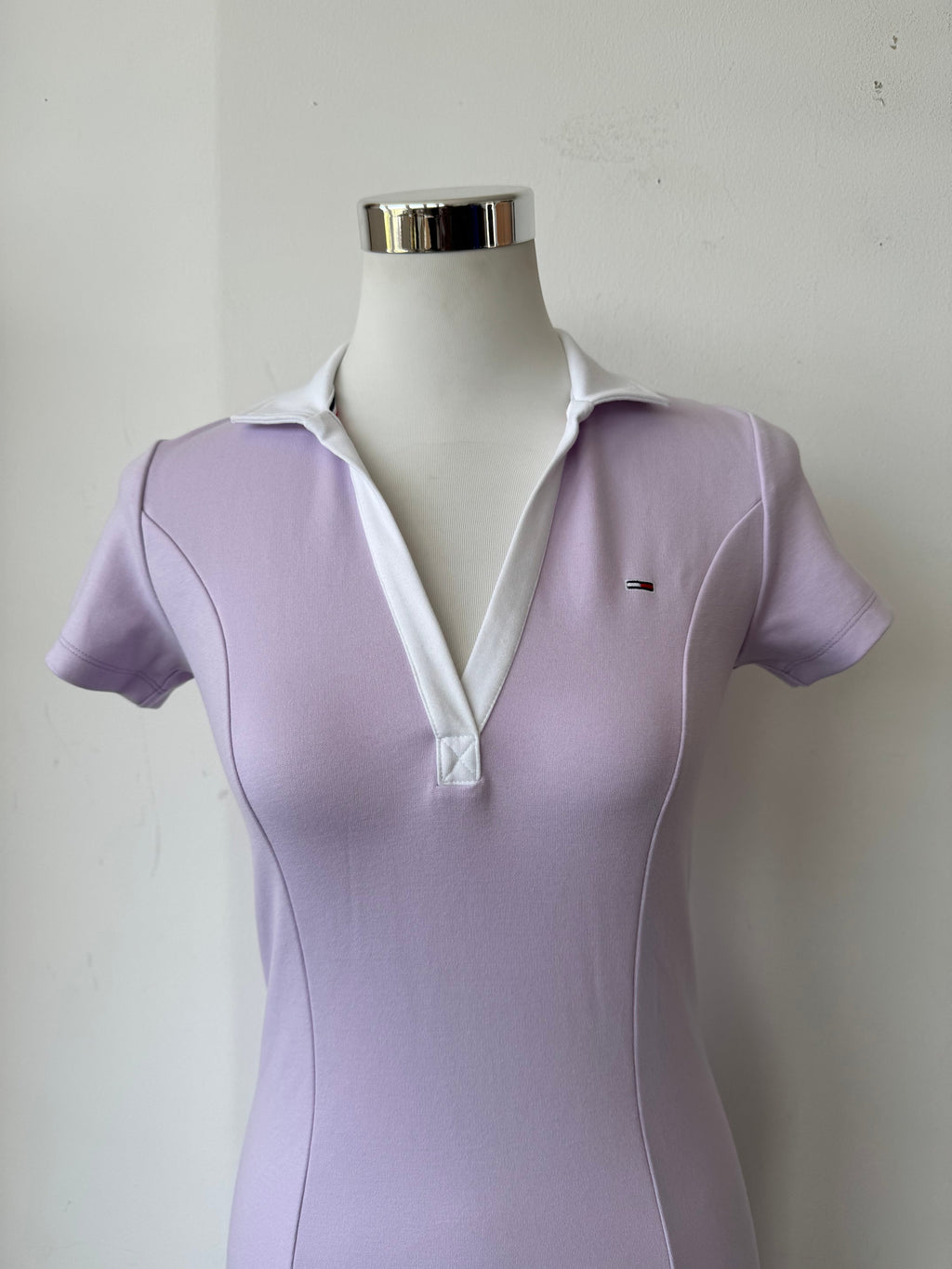 Tommy Hilfiger Polo Dress XS Light Pink White Collar Very Good Condition