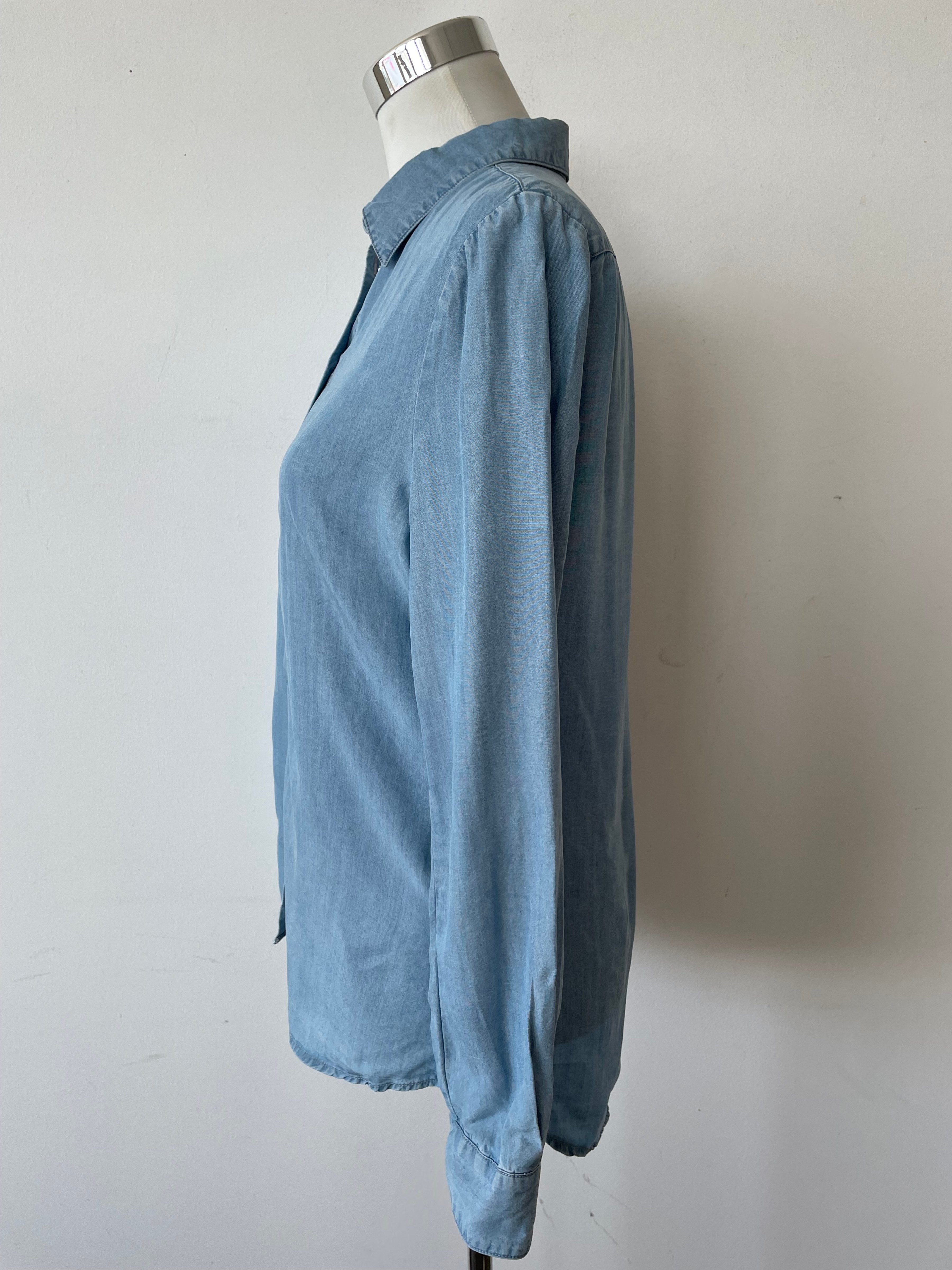 Sud Express Damen Hemd Hellblau Denim/Chambray Größe M Sehr Gut