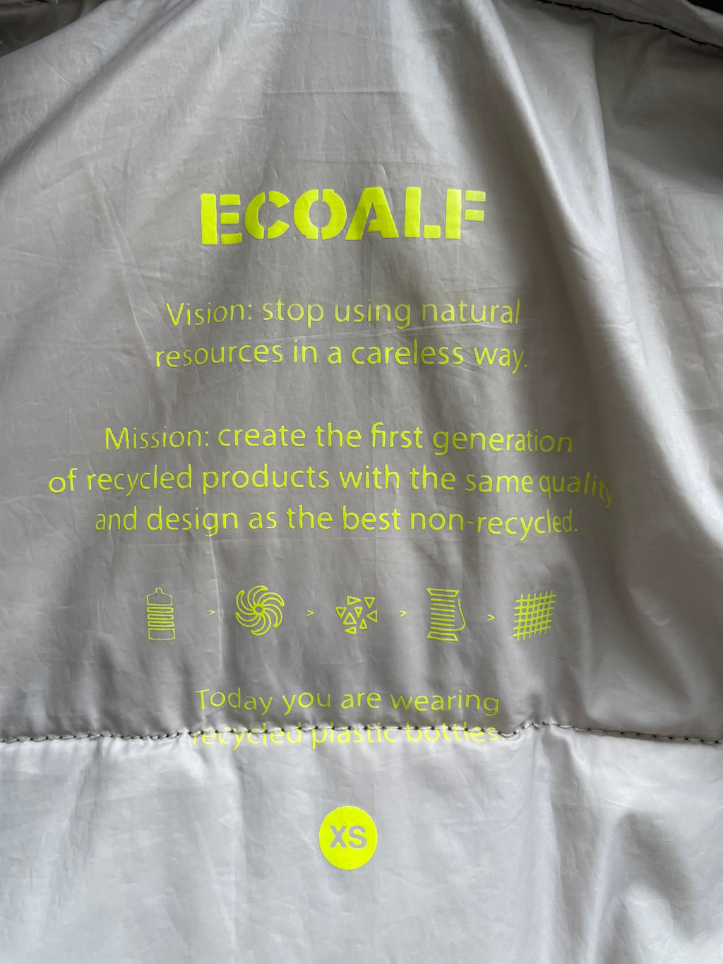 ECOALF Damen XS Schwarz Daunenmantel – 70% Daunen, Kapuze, guter Zustand
