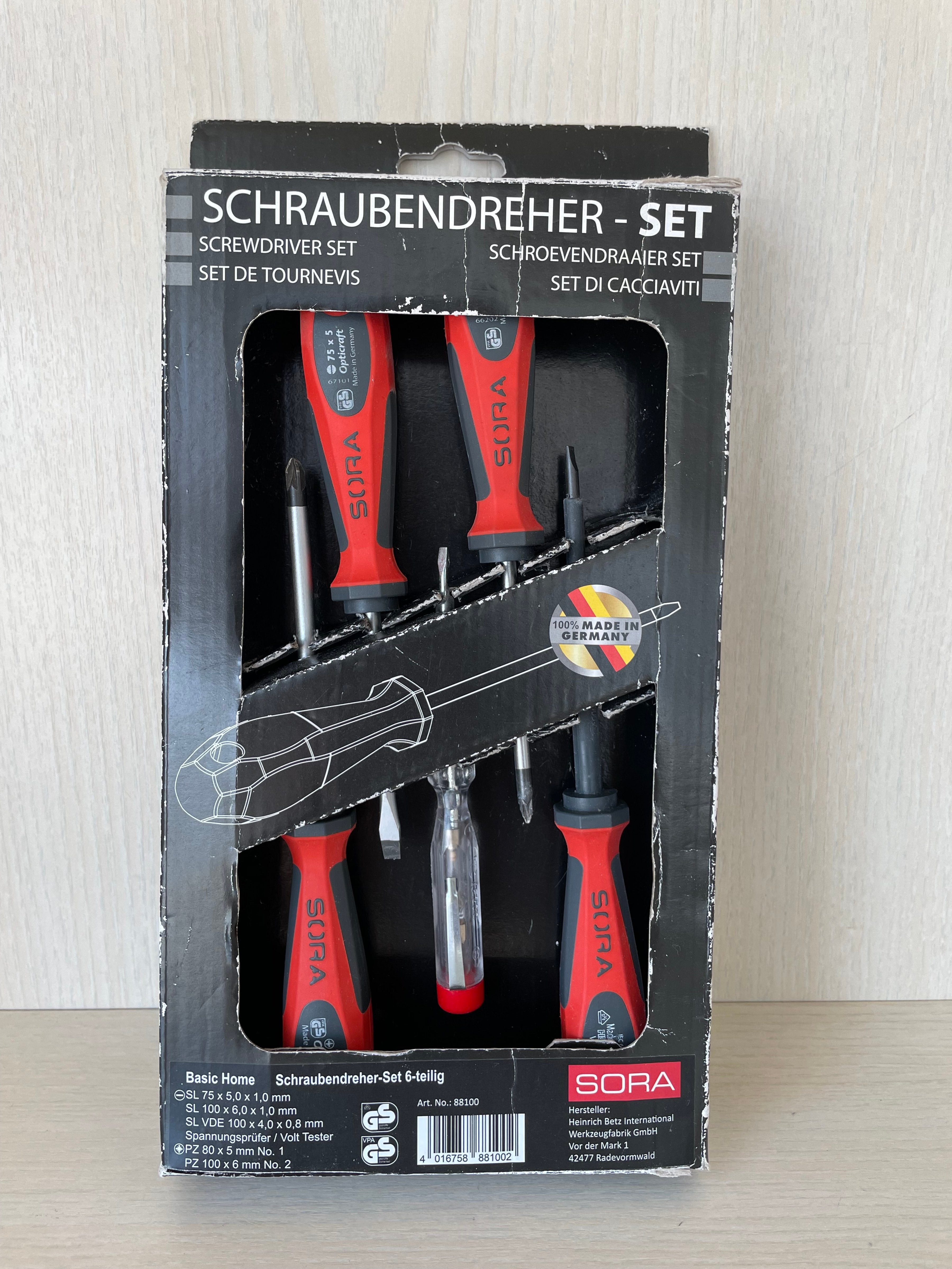 SORA Schraubendreher Set Basic Home 6-tlg. Grau/Orange Sehr Gut