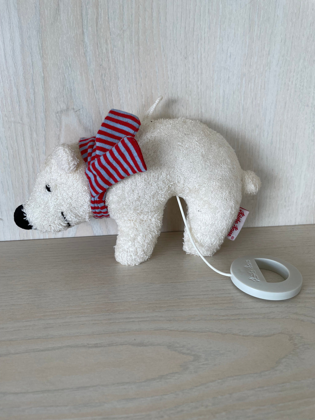 Käthe Kruse Musical Pull Toy ‘Sam’ – White Polar Bear with Scarf, Very Good