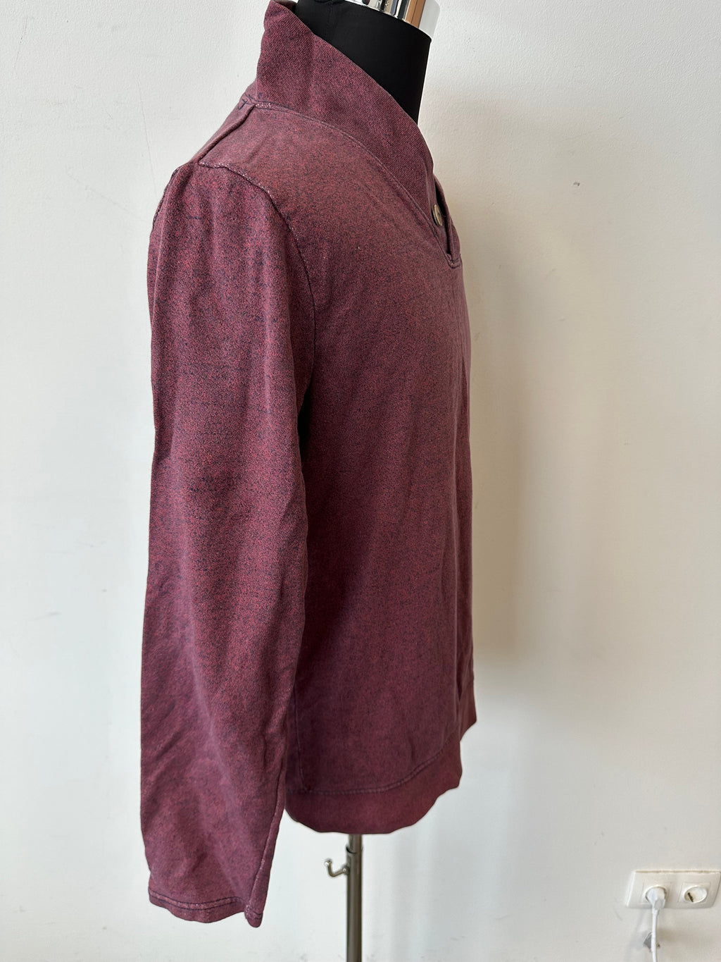 Dickies Men's Burgundy Medium Button-Up Shirt - Good Condition