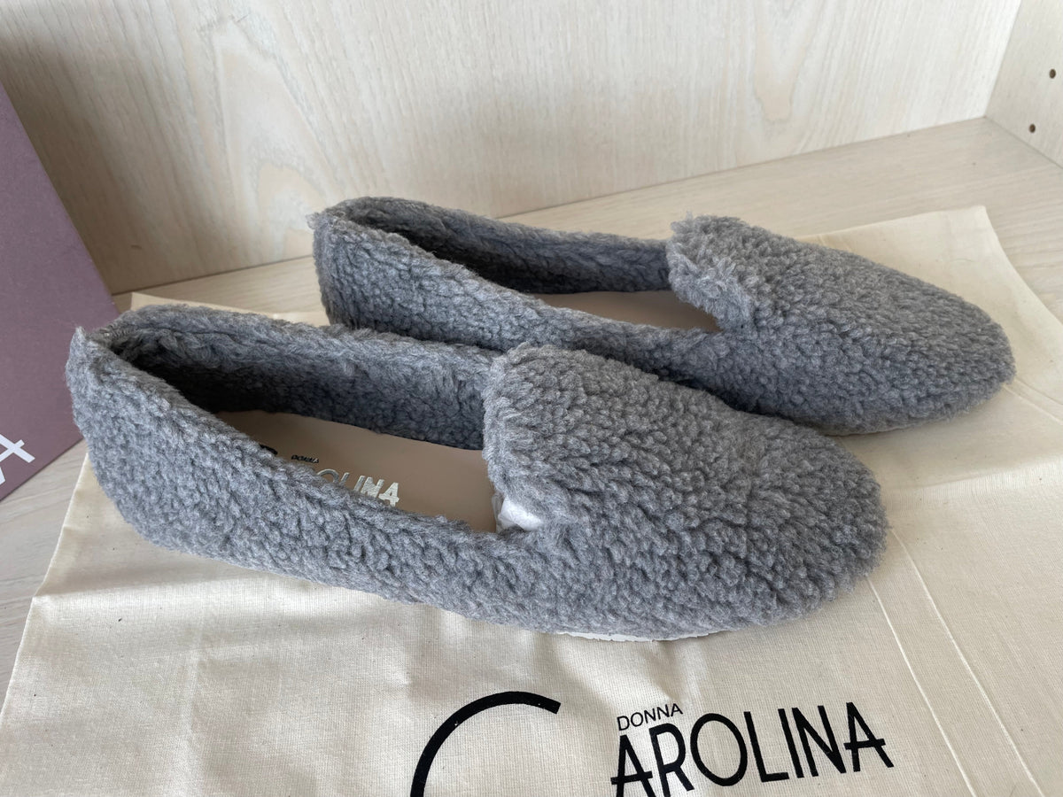 Donna Carolina Slippers Cora Grigio Grau Größe 38 Neu