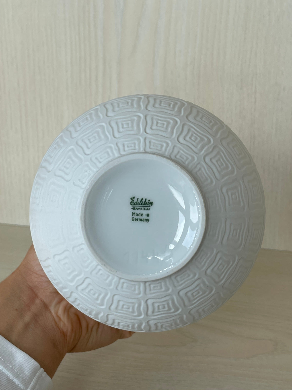 Edelstein Bavaria Op Art Vase, Weiß, 16 cm, Wie Neu