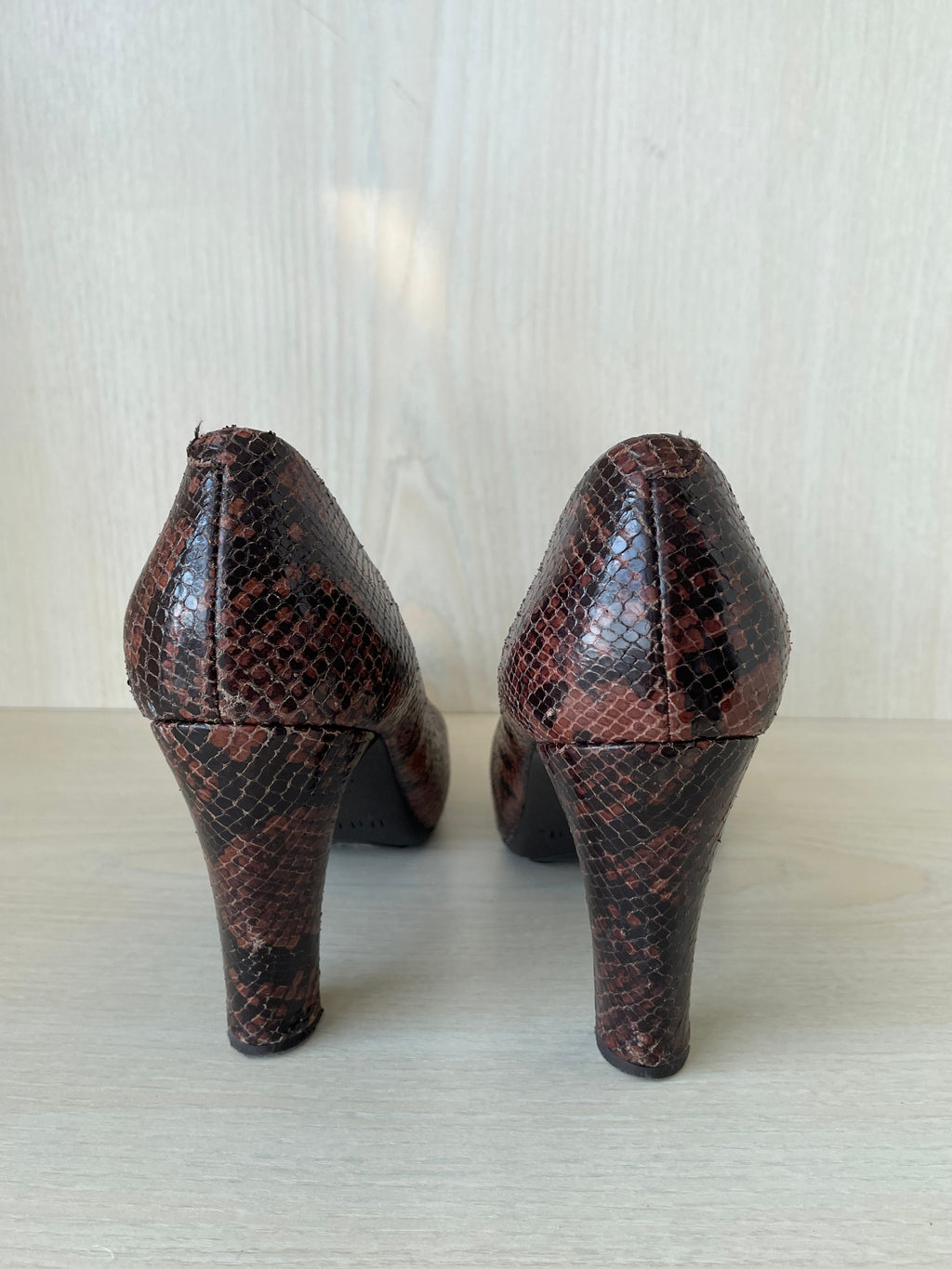 Unisa Brown Multi Snakeskin Pumps, Size 38 EU, Very Good Condition