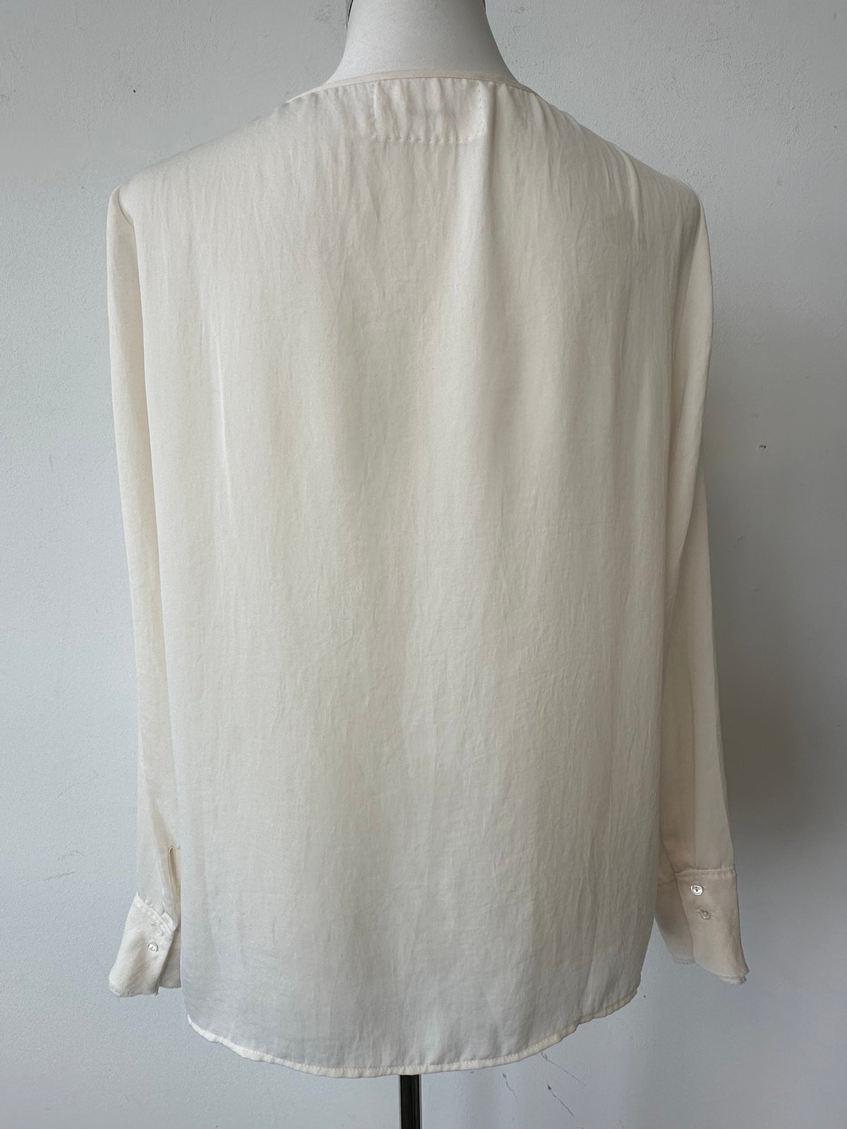 Marc Cain Sheer Long Sleeve Blouse, Ivory, Size M, Very Good Condition