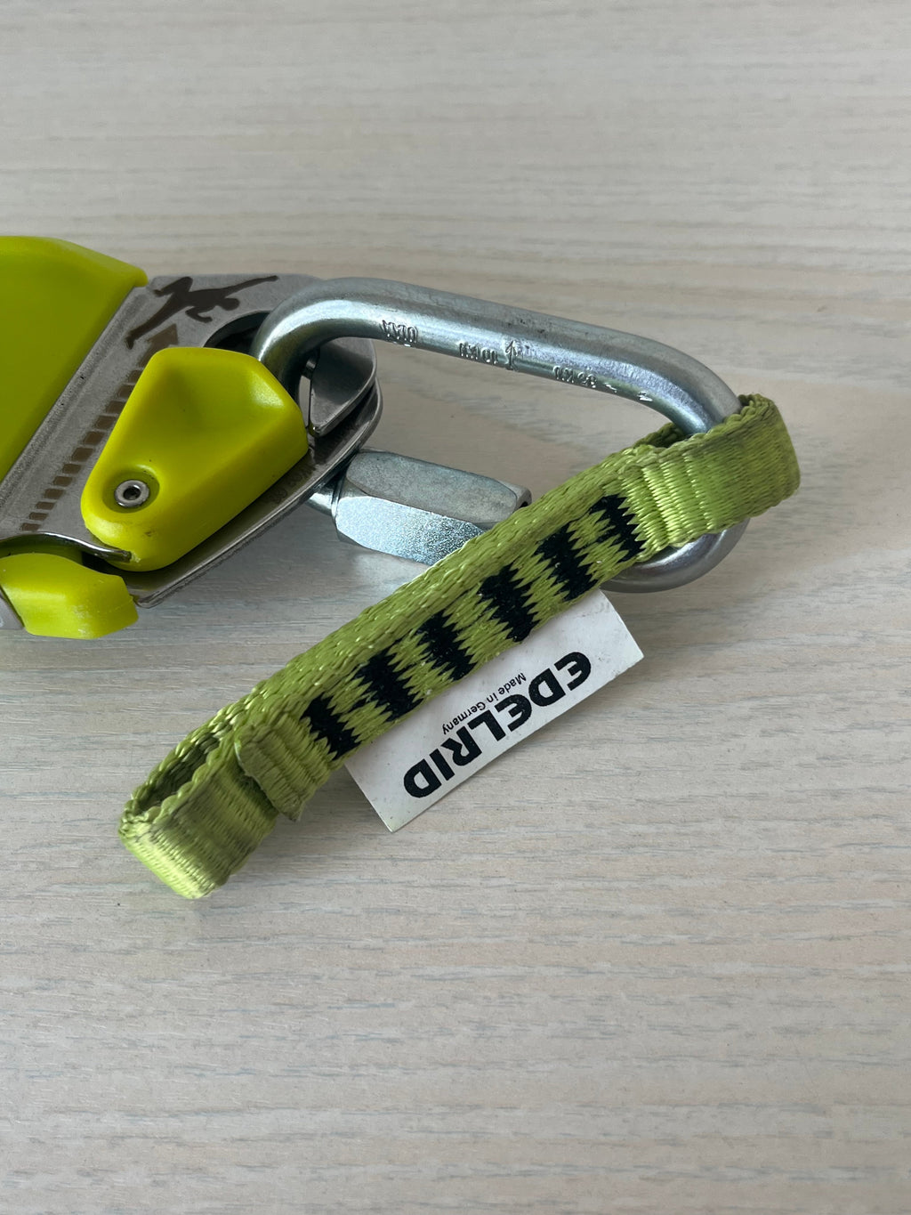 Edelrid Ohm Assisted Braking Device, Yellow/Metal, Good Condition