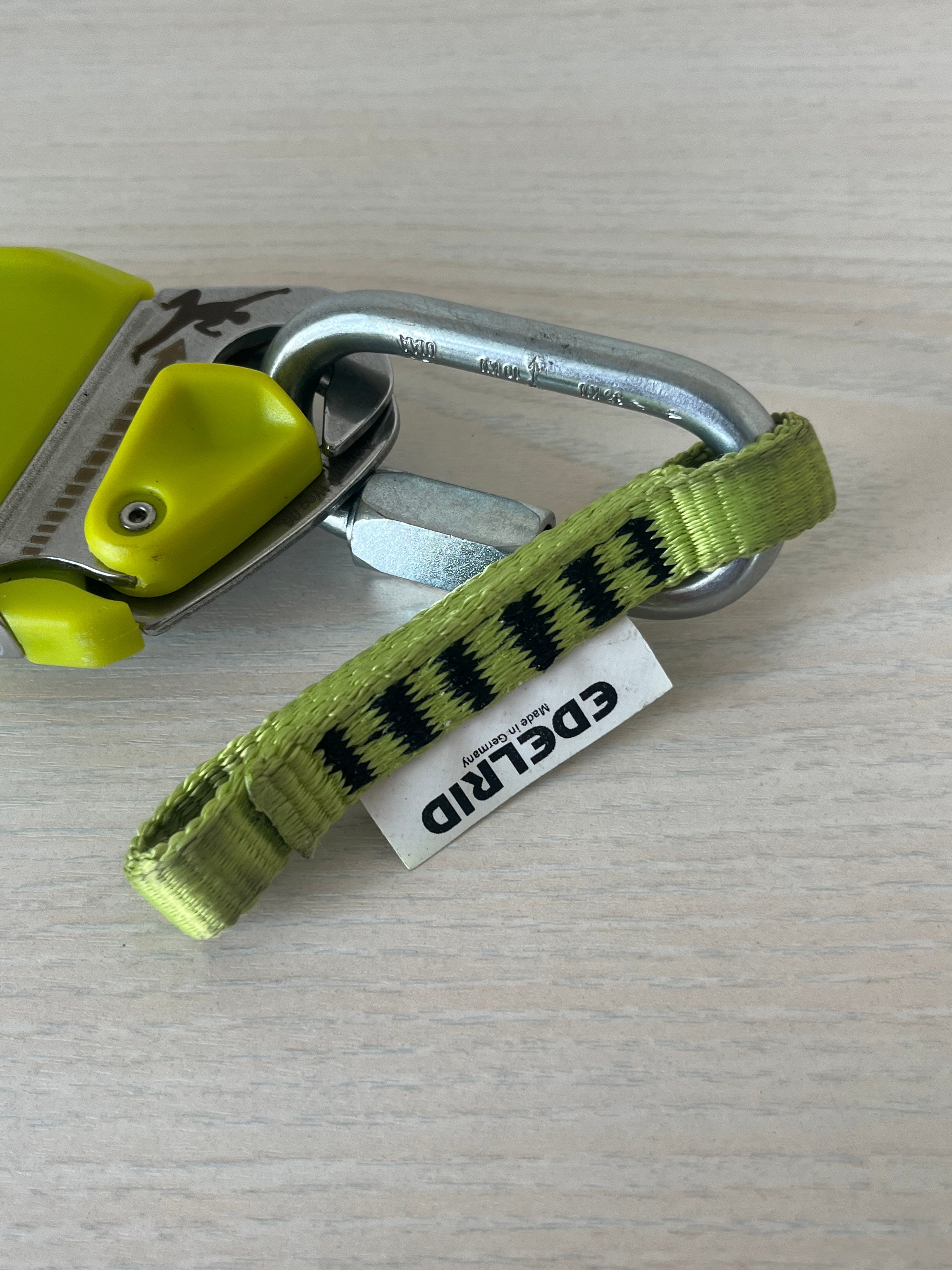 Edelrid Ohm Assisted Braking Device, Yellow/Metal, Good Condition