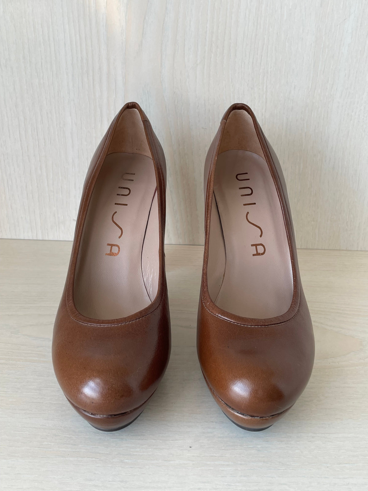 Unisa Faux Suede Heels Braun Gr. 38, Sehr Gut, 10.5 cm Absatz