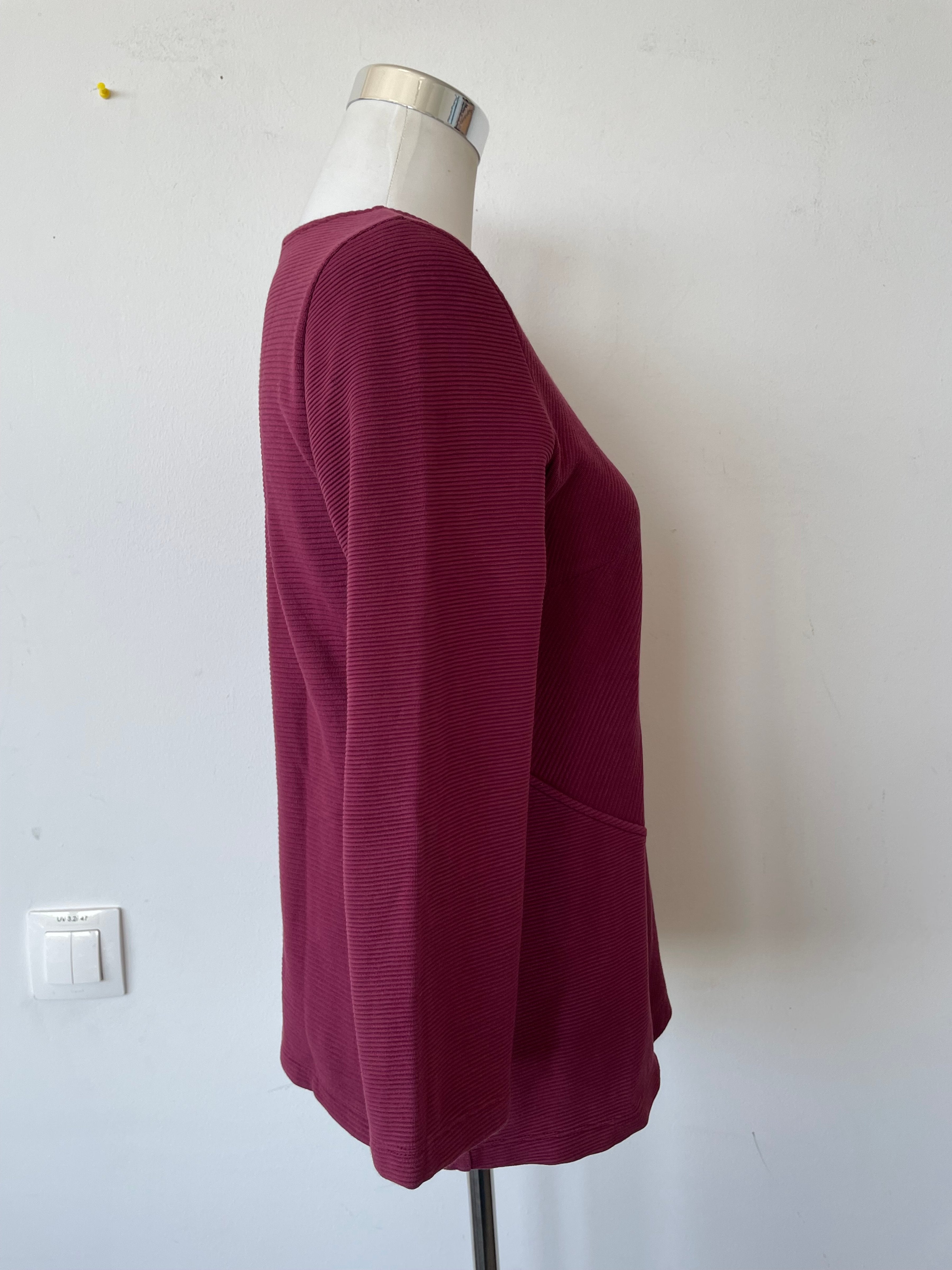 Purificación García Ribbed Dress, Burgundy, XL, Good Condition
