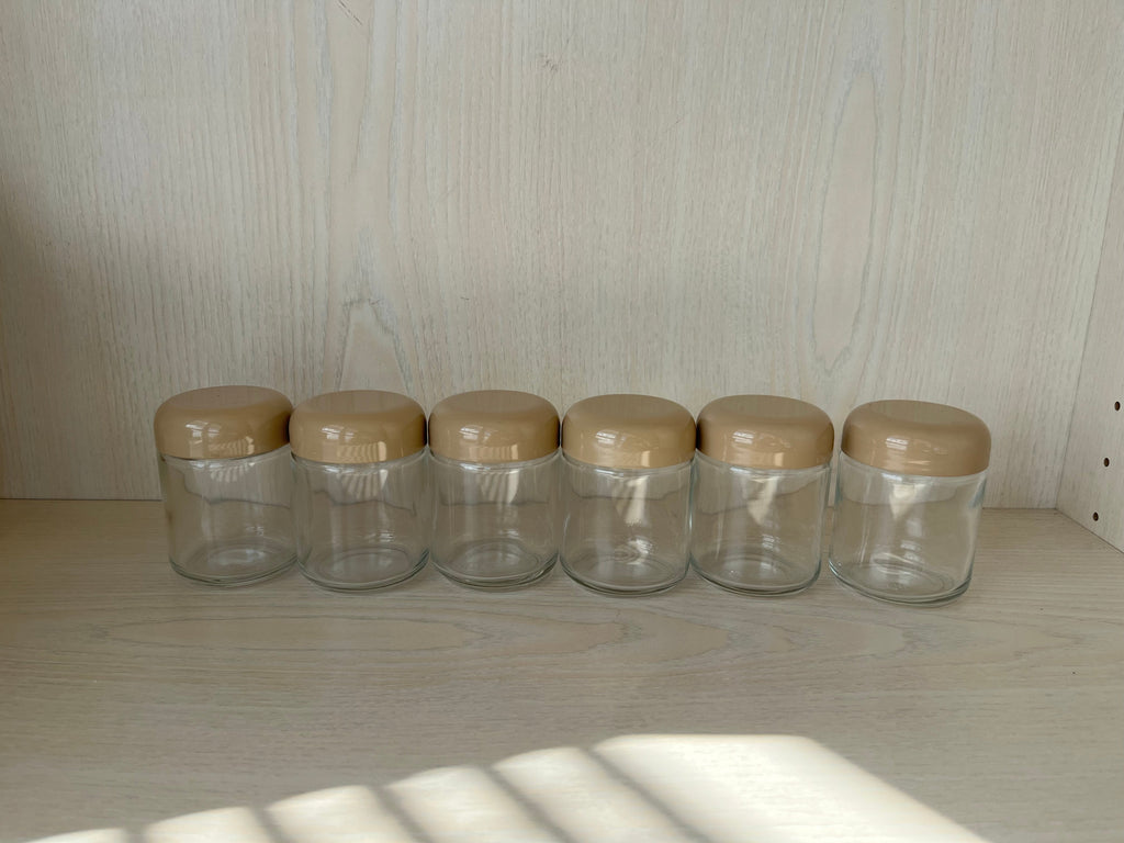 AEG Yogurt Glass Set JGS, Clear/Beige, Small, Very Good Condition