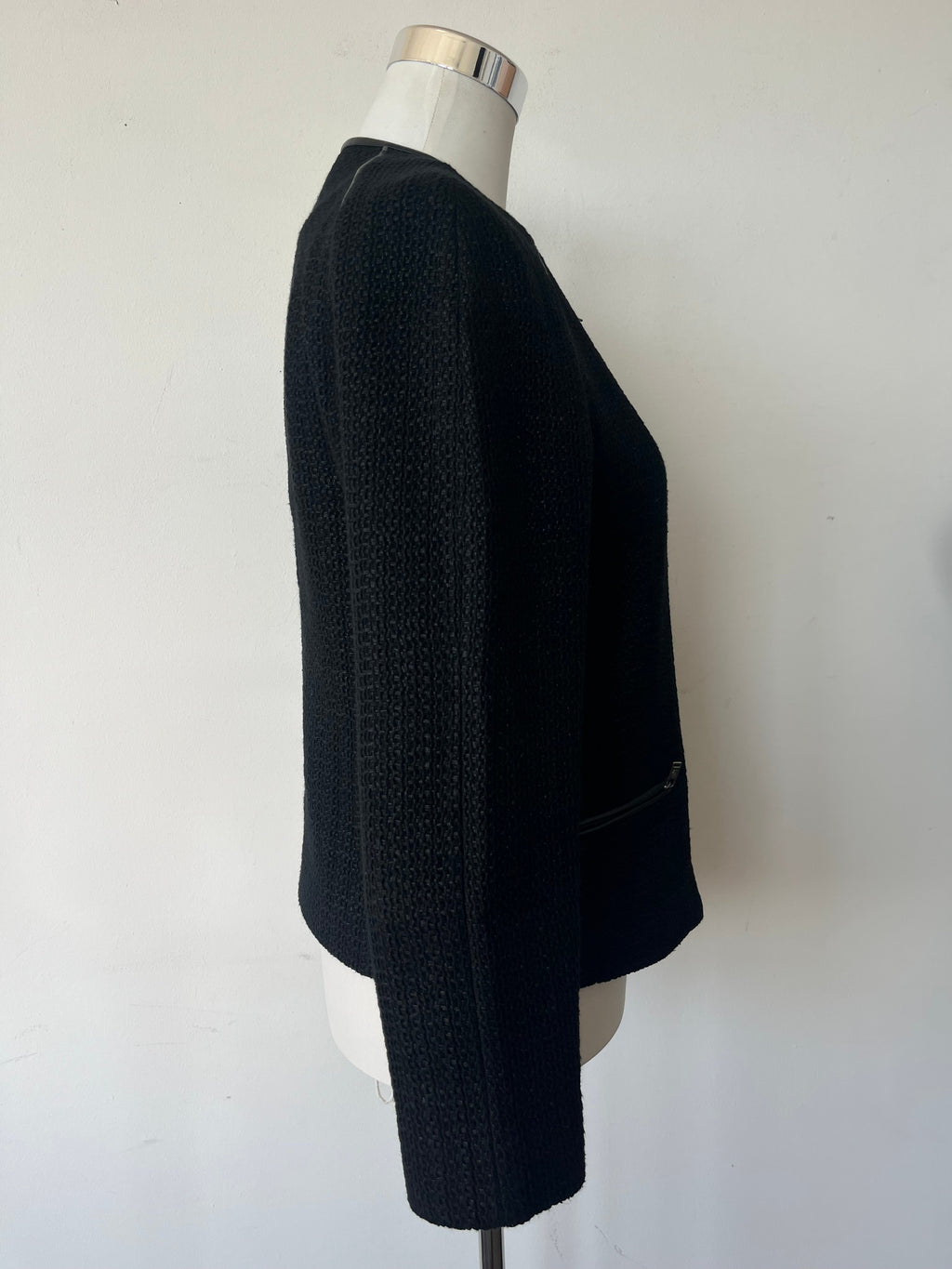 Massimo Dutti Black Textured Jacket, Medium, Very Good Condition