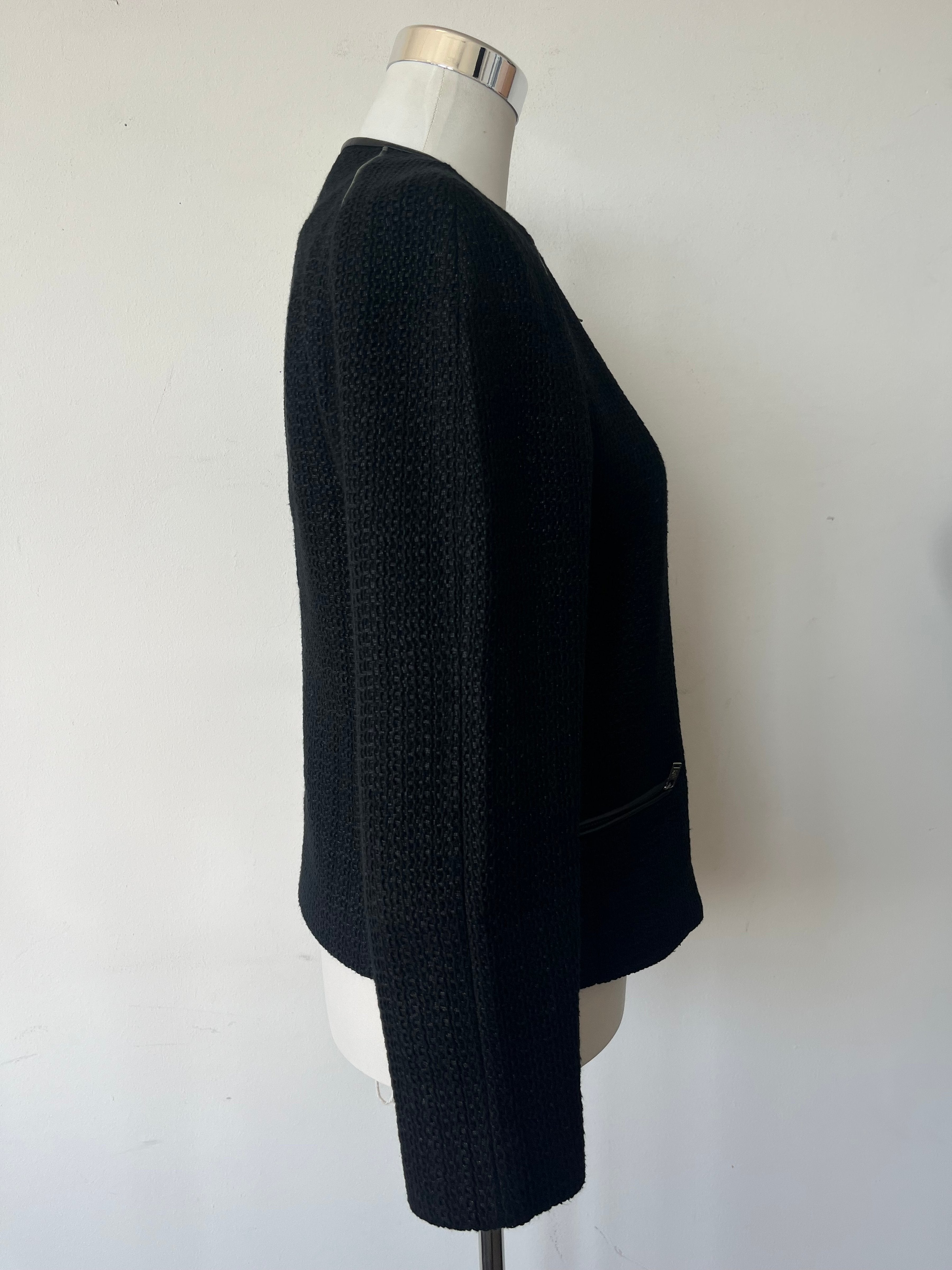 Massimo Dutti Black Textured Jacket, Medium, Very Good Condition