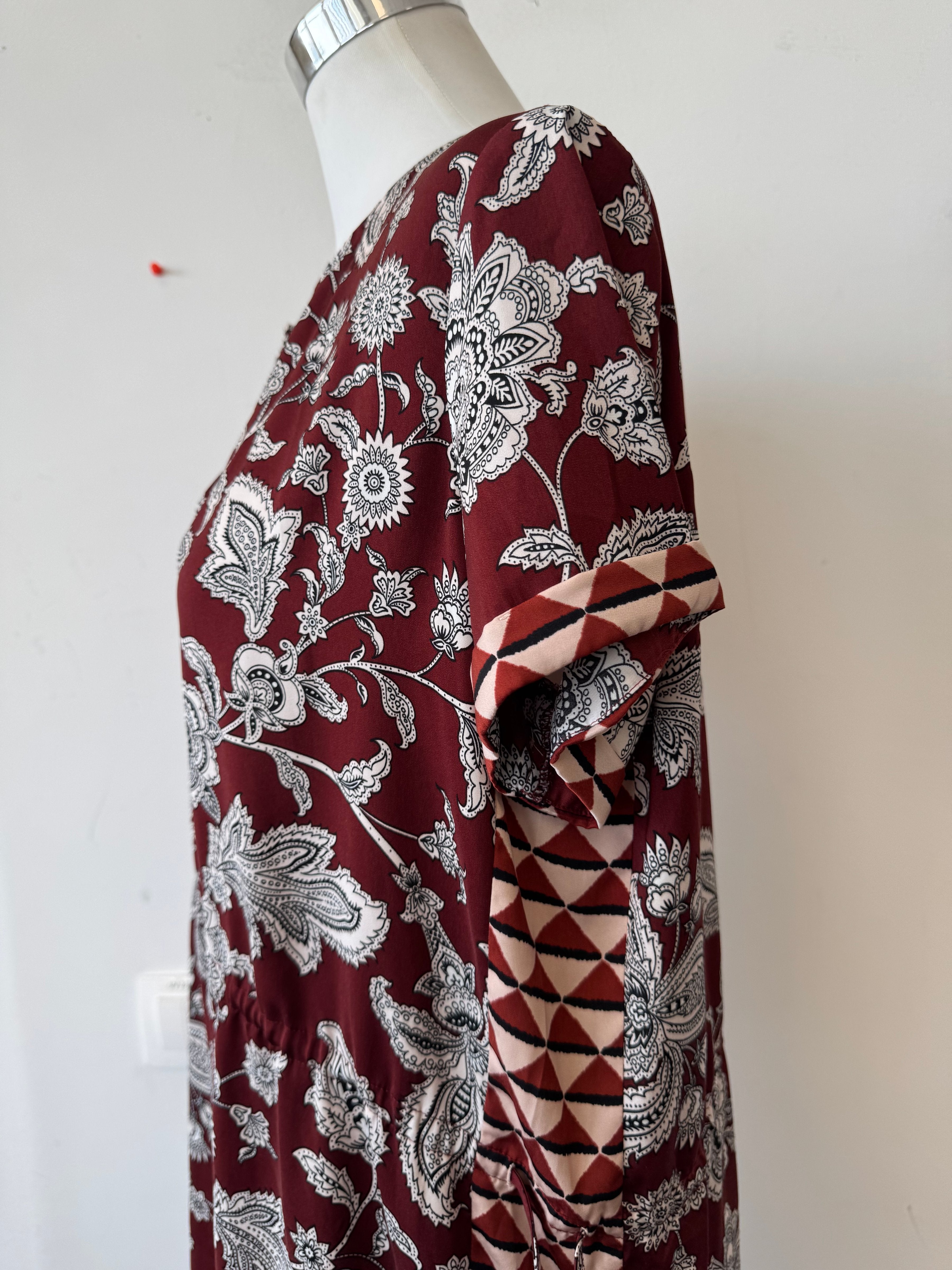 Scotch & Soda Maison Scotch Kleid – S, 100% Polyester, Wein/Weiß, Sehr gut