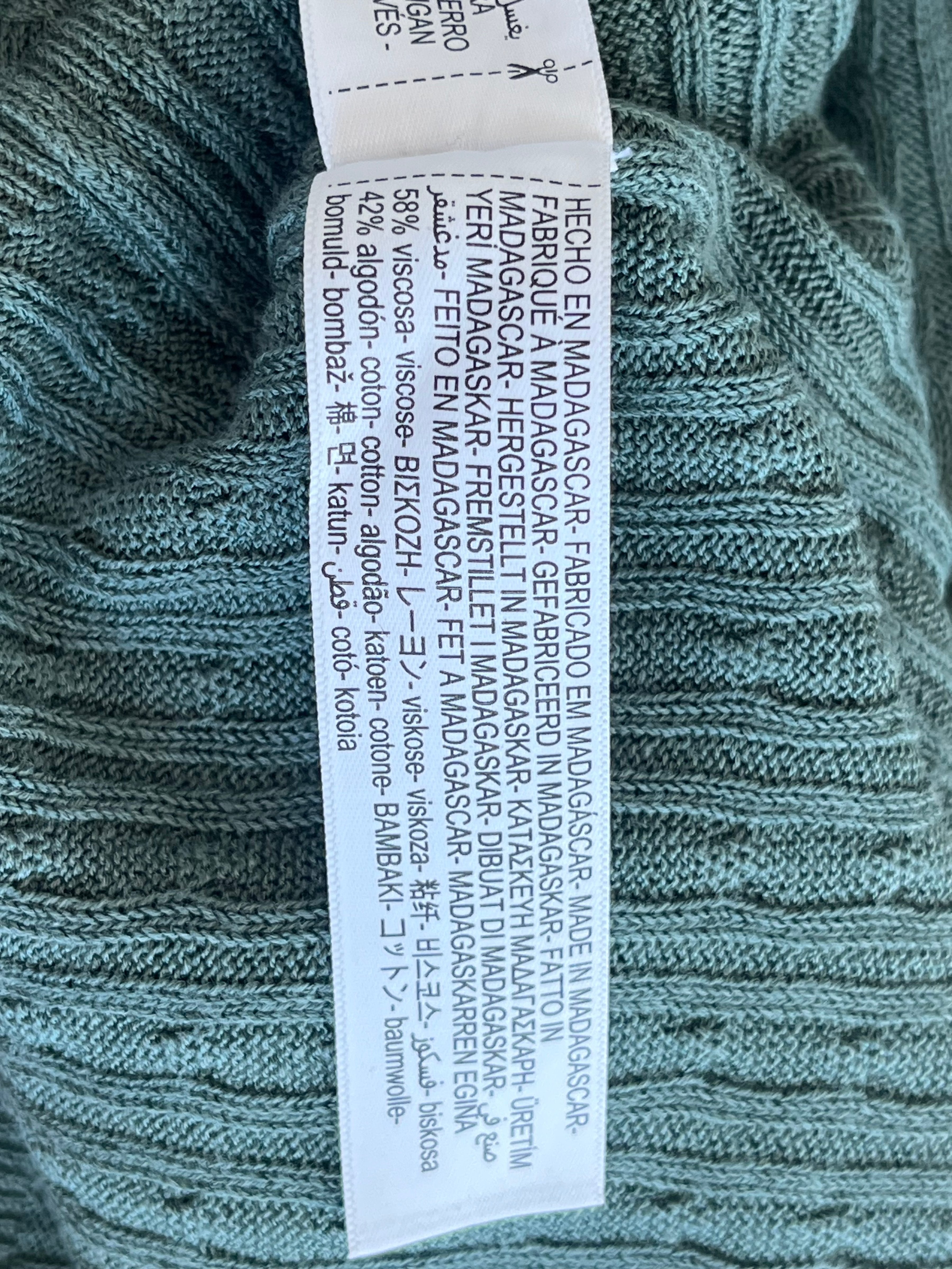 Massimo Dutti Grüner V-Ausschnitt Pullover, Größe L, Wie Neu