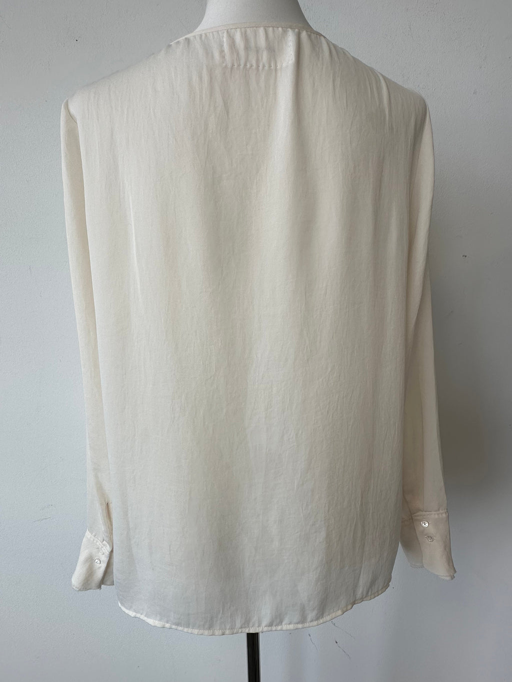 Marc Cain Sheer Long Sleeve Blouse, Ivory, Size M, Very Good Condition