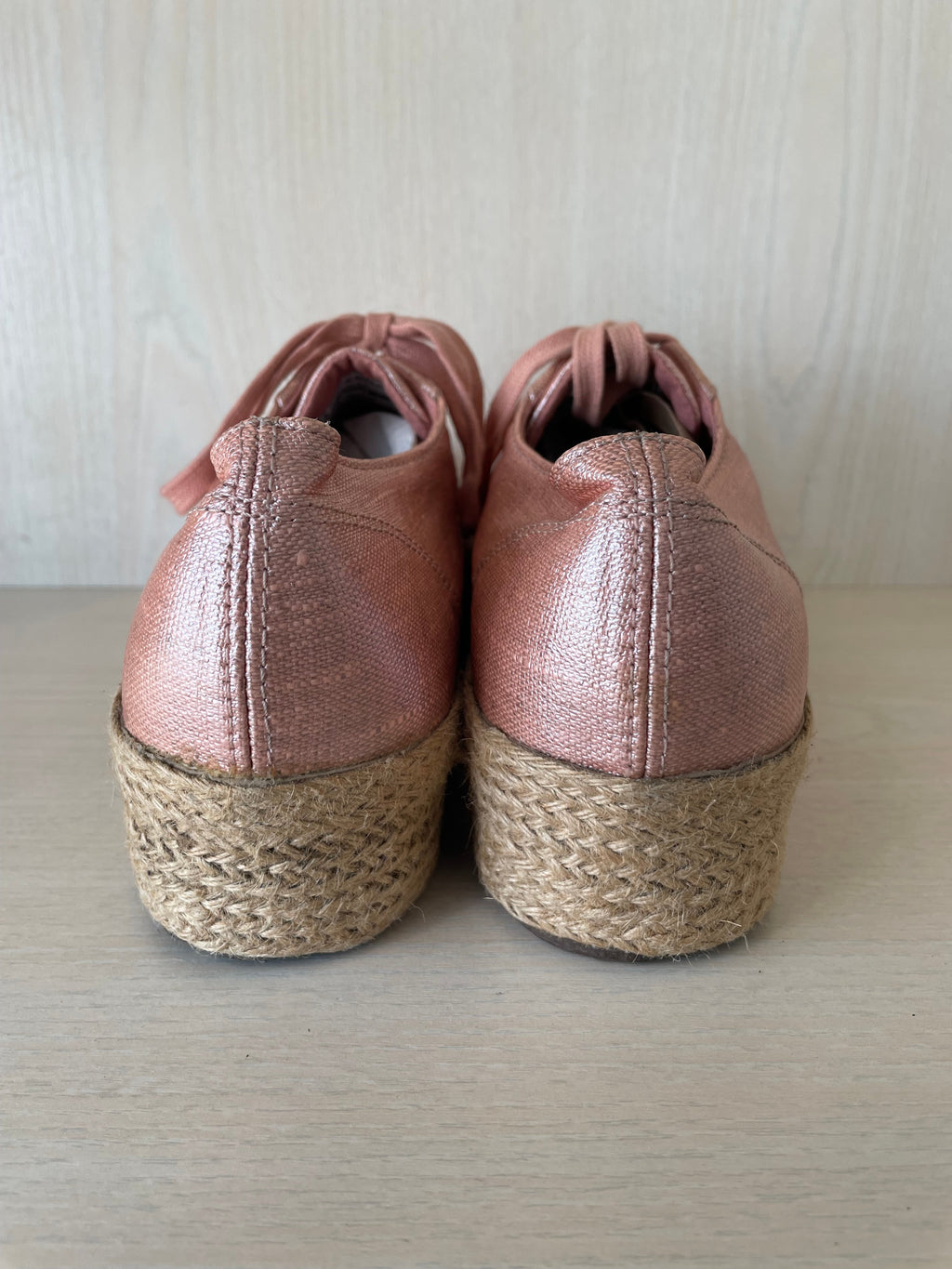 Superga 2790 Rope Metallic Platform Sneakers, Rose Gold, EU 42, Good Condition