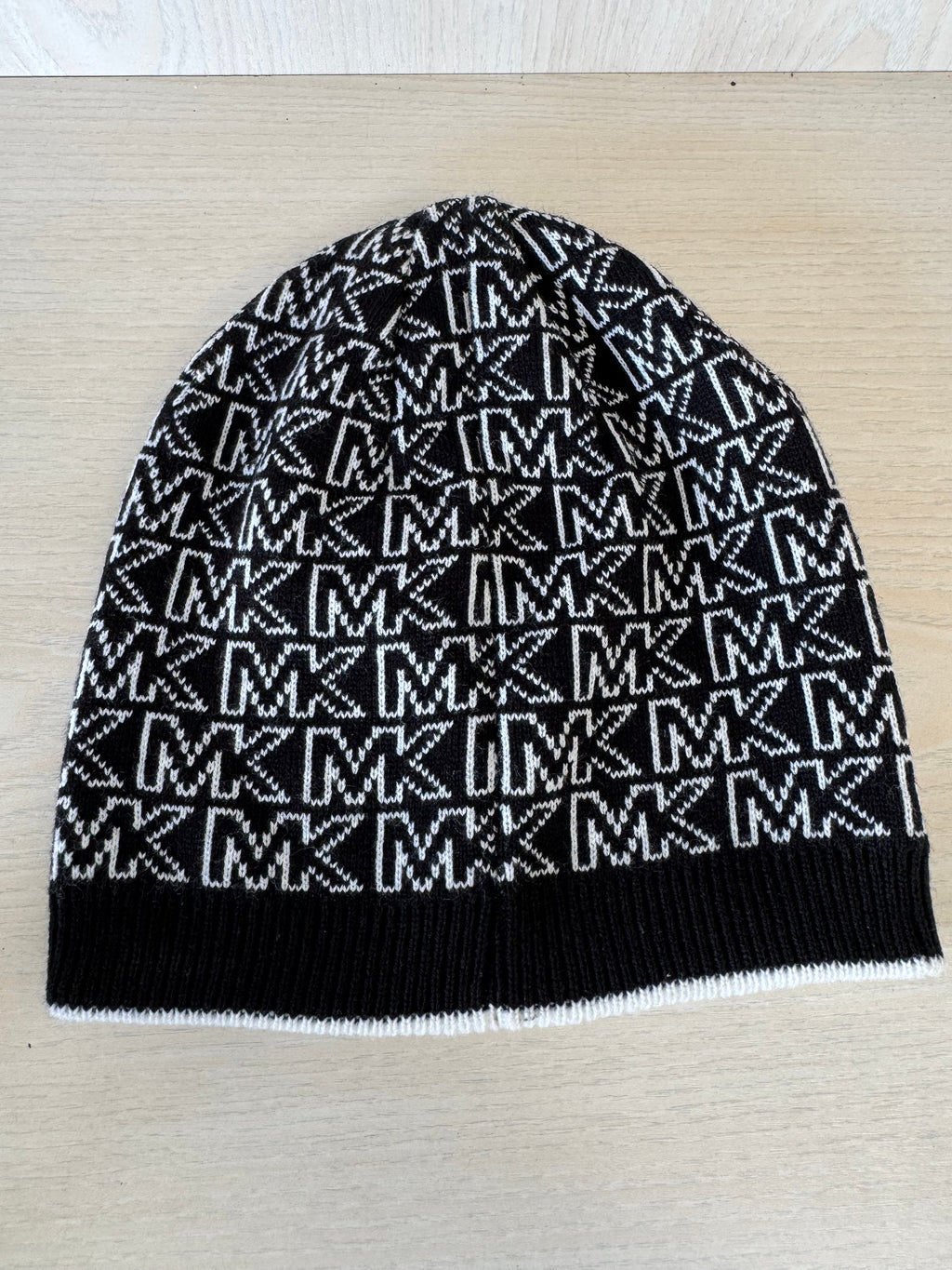 Michael Kors Wende-Beanie Logo Schwarz/Weiß Einheitsgröße Wie Neu