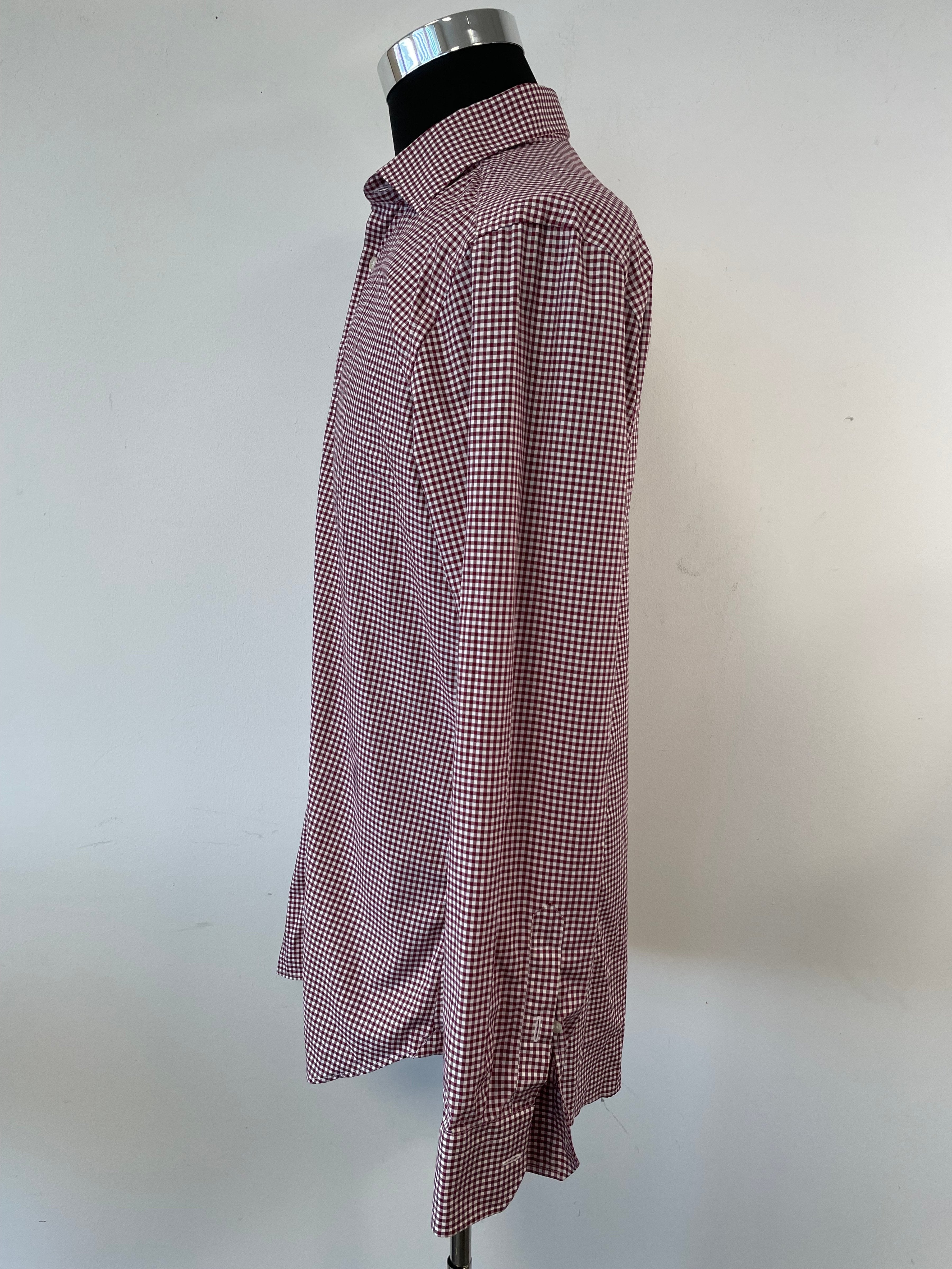 Etro Herrenhemd Größe 42 (L) Rot/Weiß Karo – Sehr Gut – Made in Italy