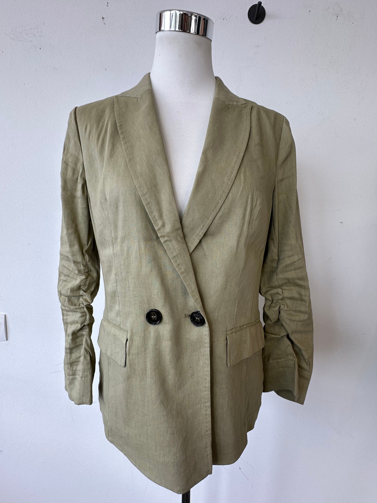 Marc Cain Khaki Linen Blazer & Trousers, Size N2, Very Good Condition