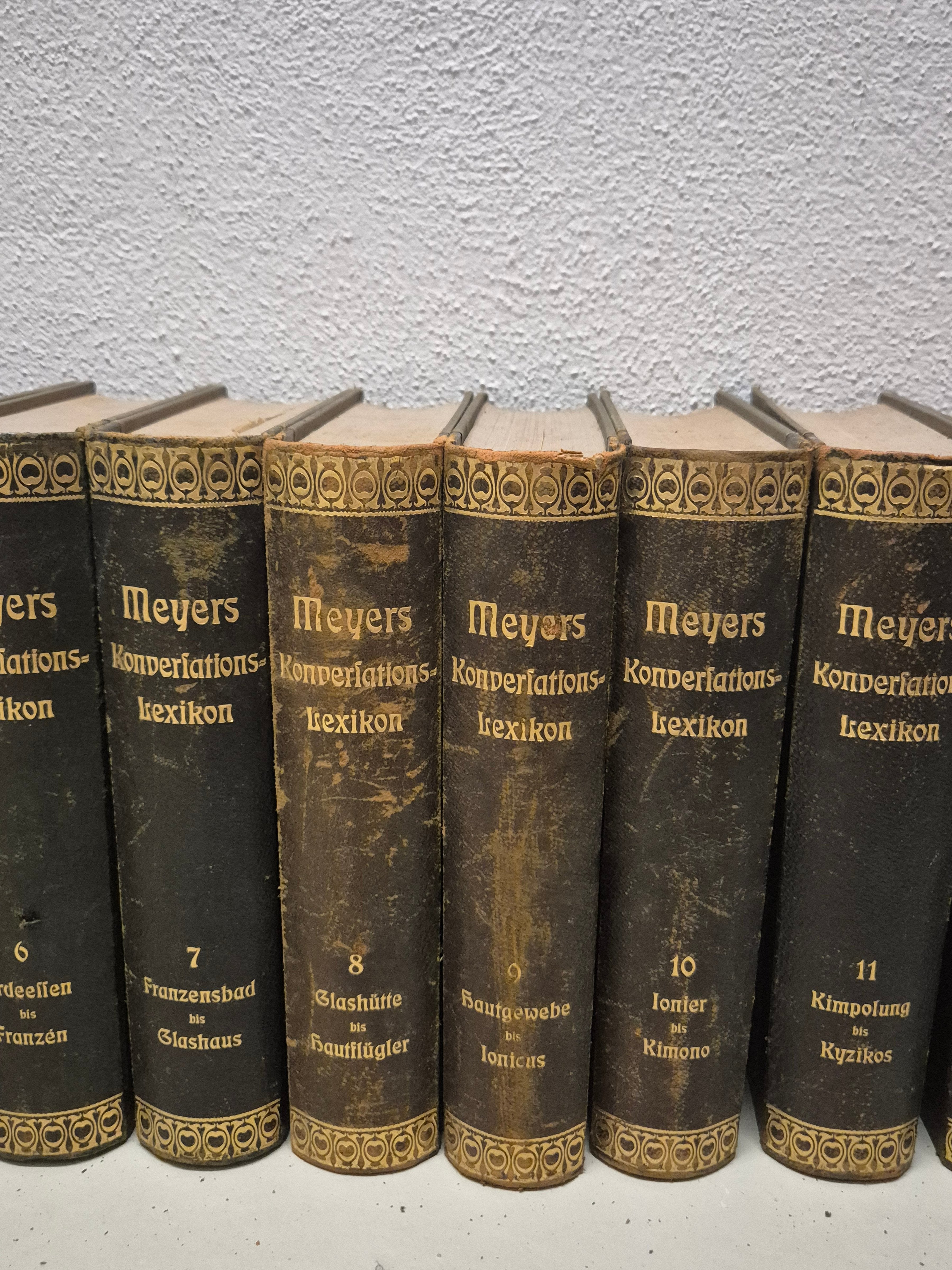 Meyers Großes Konversations-Lexikon, 23 Vols, Hardcover, Satisfactory Condition