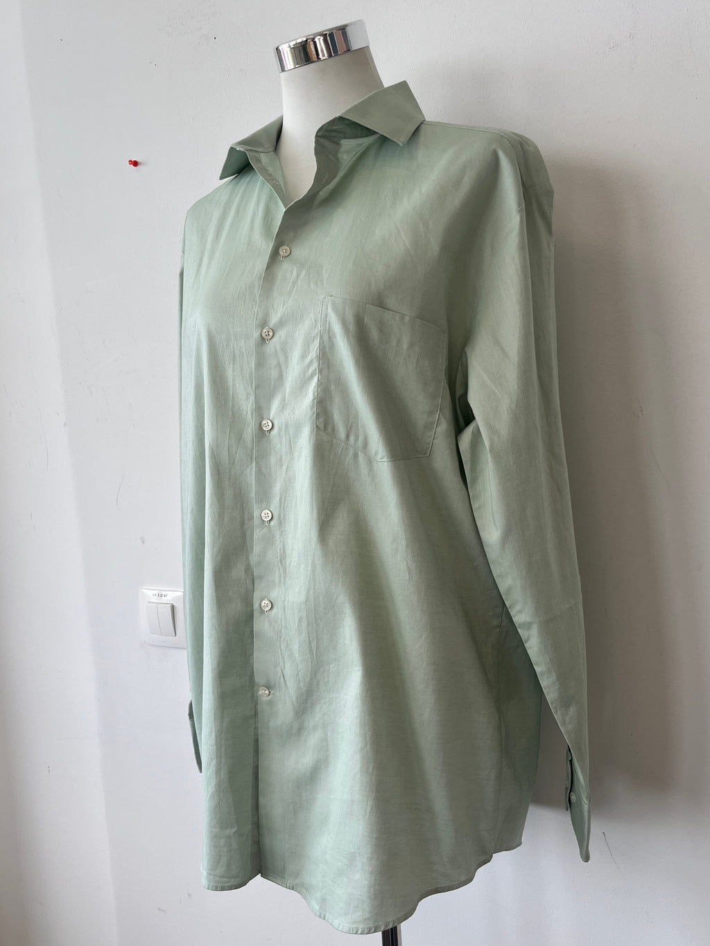 Dunmore Comfort Fit Hemd D42 Salbeigrün 100% Baumwolle Sehr Gut